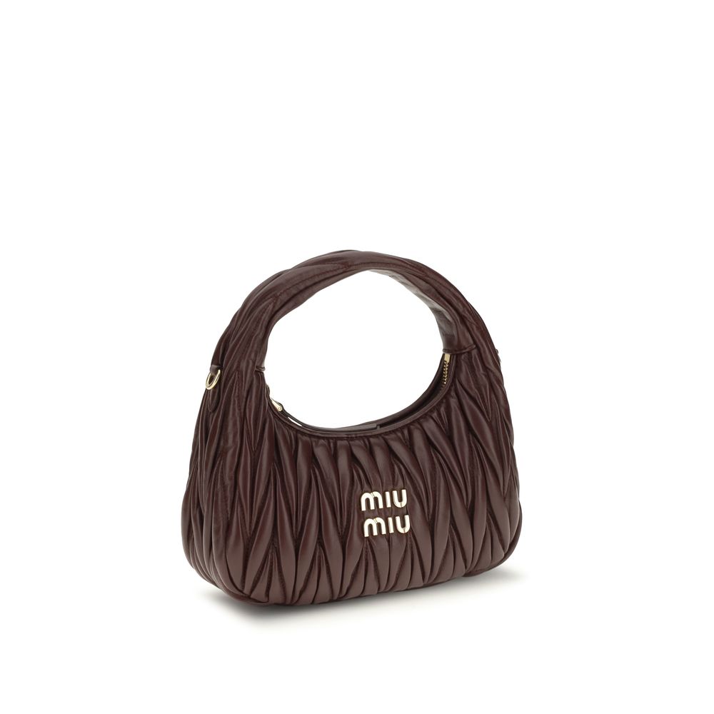Miu Miu Bordeaux Calf Leather Shoulder Bag
