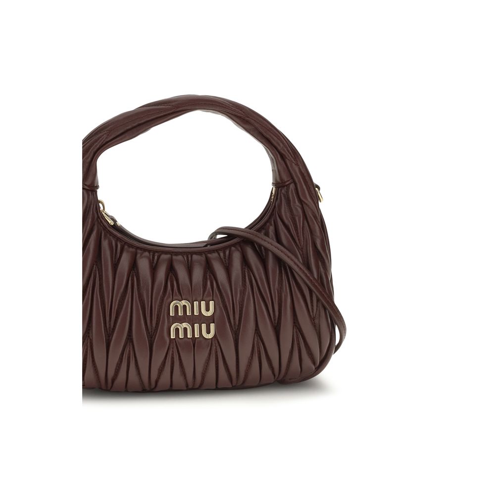 Miu Miu Bordeaux Calf Leather Shoulder Bag