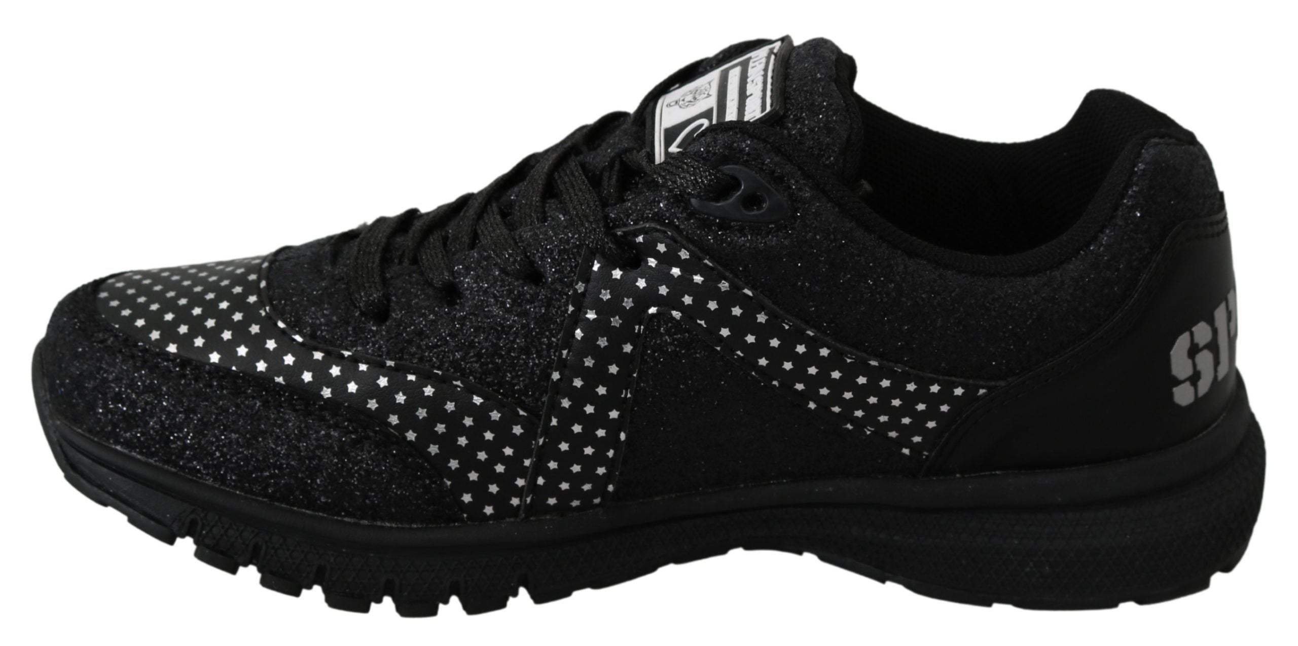 Schwarze Leder-Sneaker „Jasmines“ mit Logo-Detail