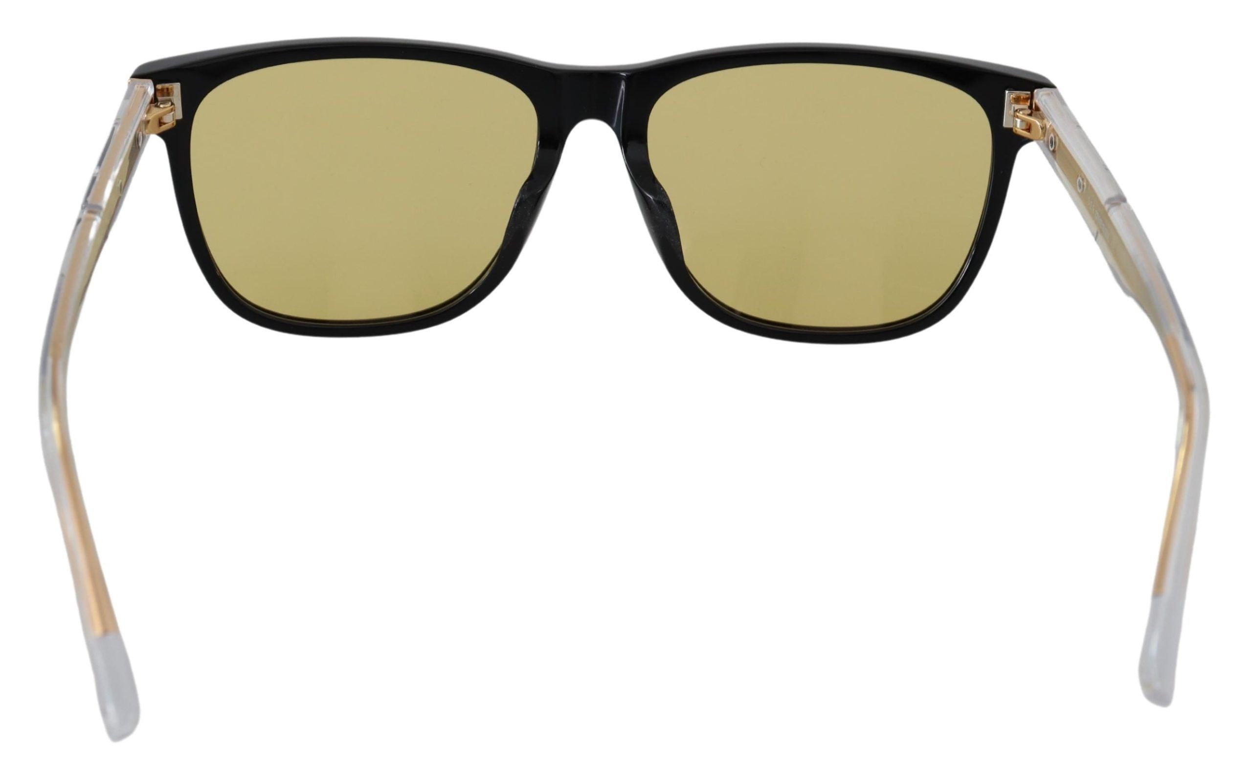 Black Synthetic Sunglasses with Yellow Transparent Lenses