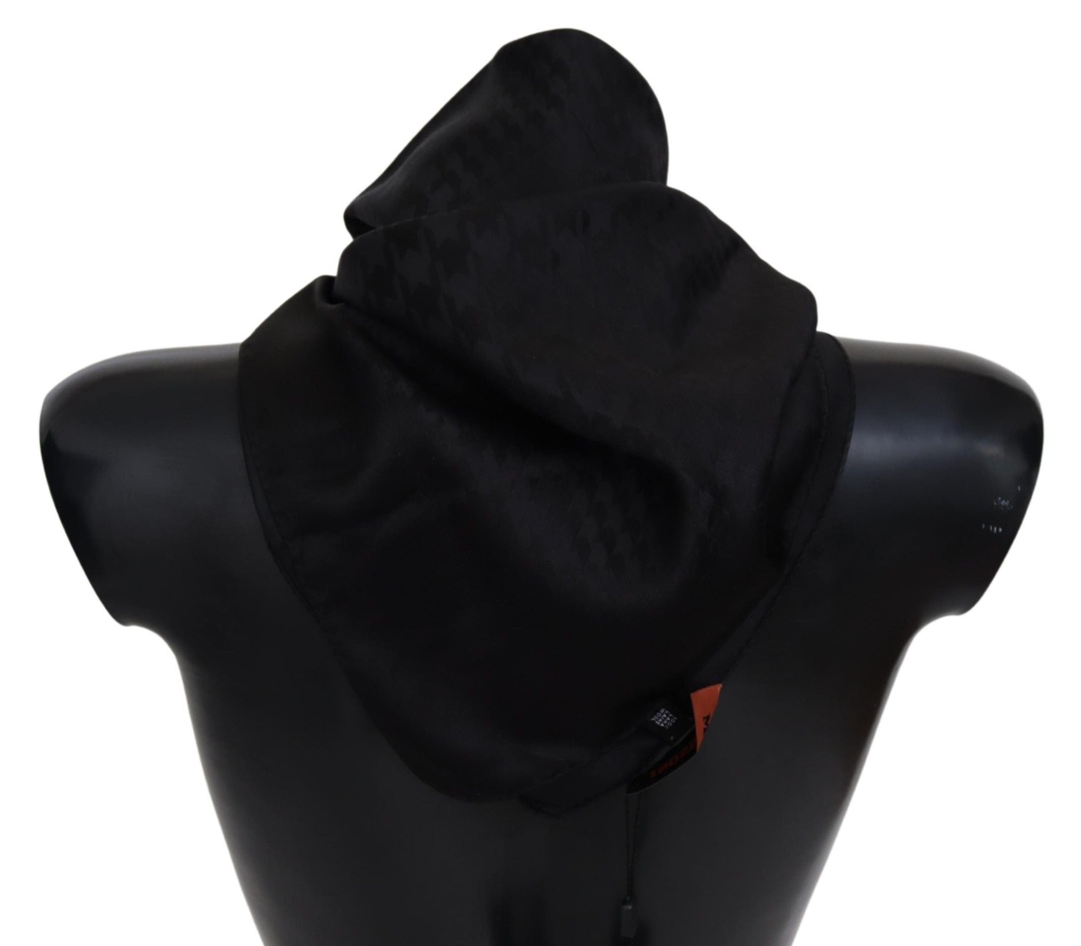 Écharpe-châle unisexe en laine noire tricotée