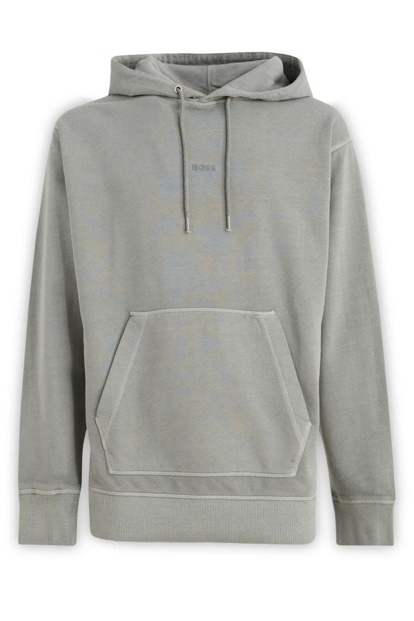 Sweat à capuche gris en coton avec logo