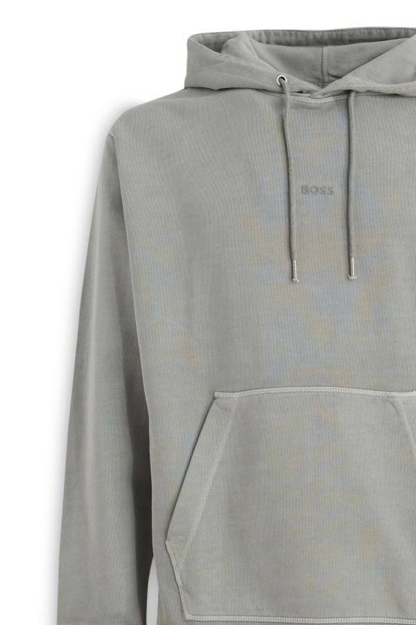 Sweat à capuche gris en coton avec logo