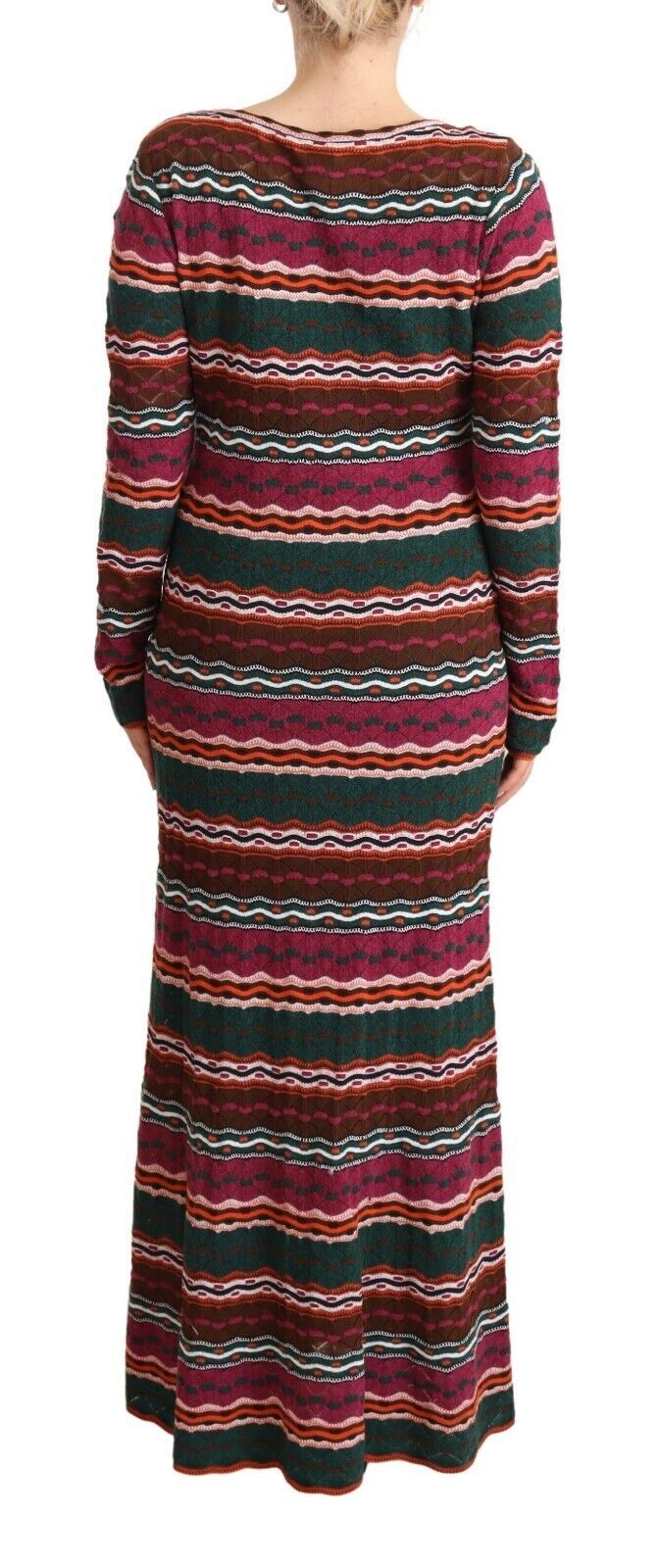 Missoni Mehrfarbig gestreiftes Maxikleid aus Wolle