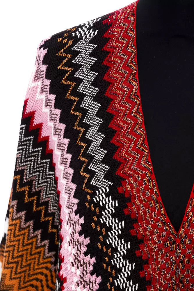 Poncho en laine multicolore pour femme