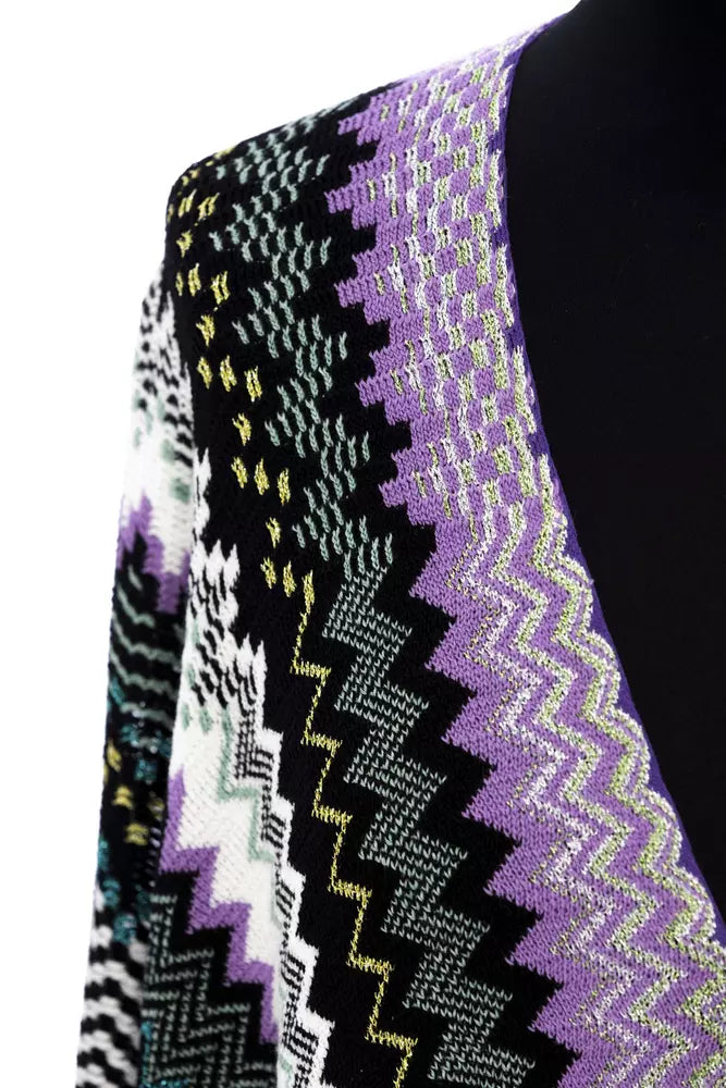 Poncho en laine multicolore pour femme