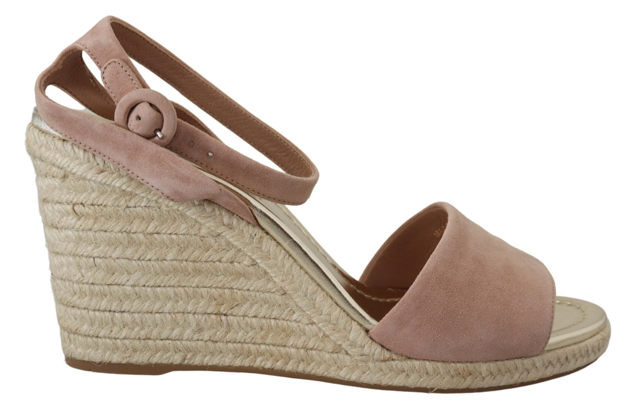 Sandales à bride cheville en daim rose