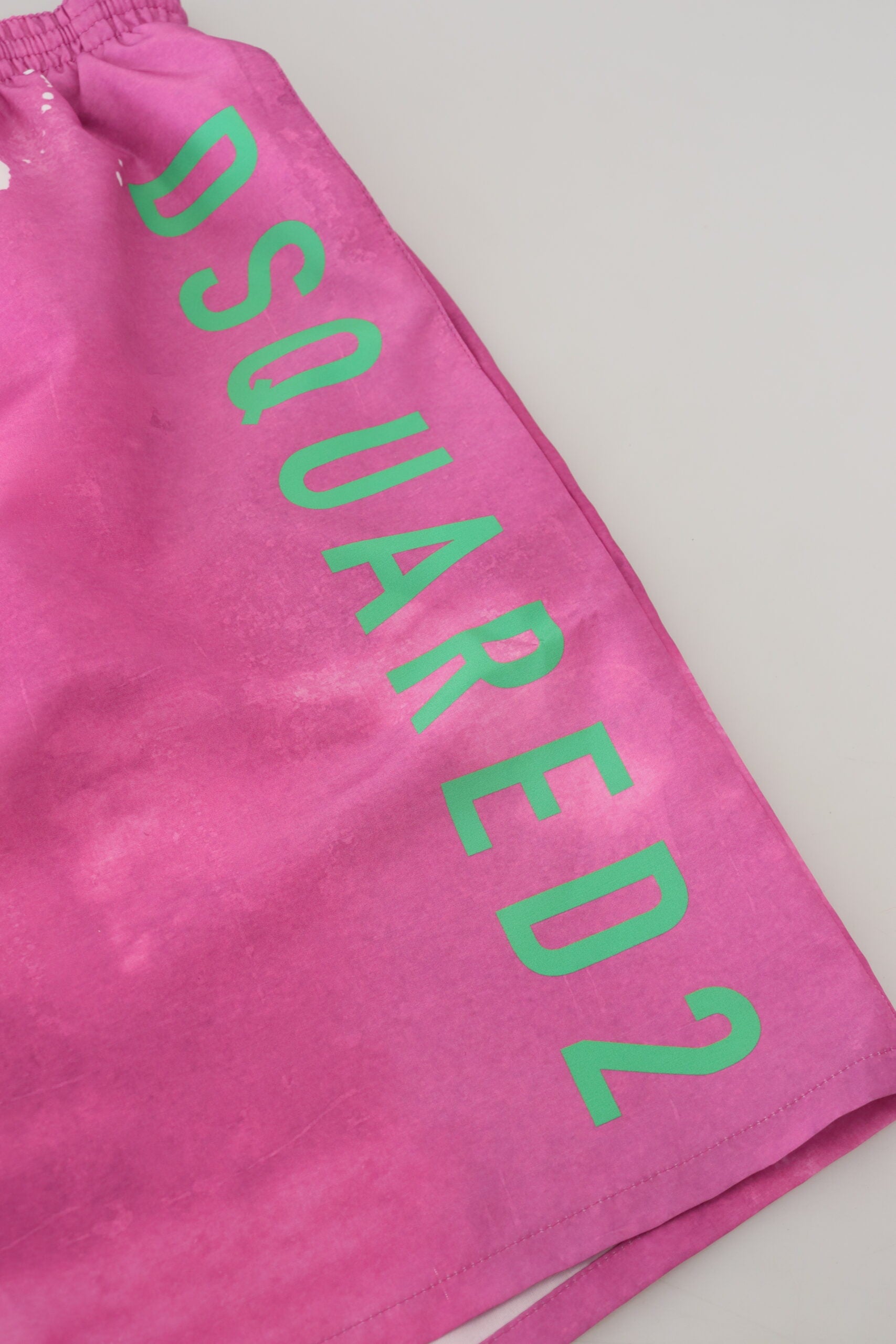 Short de bain homme rose tie-dye avec logo, maillot de bain