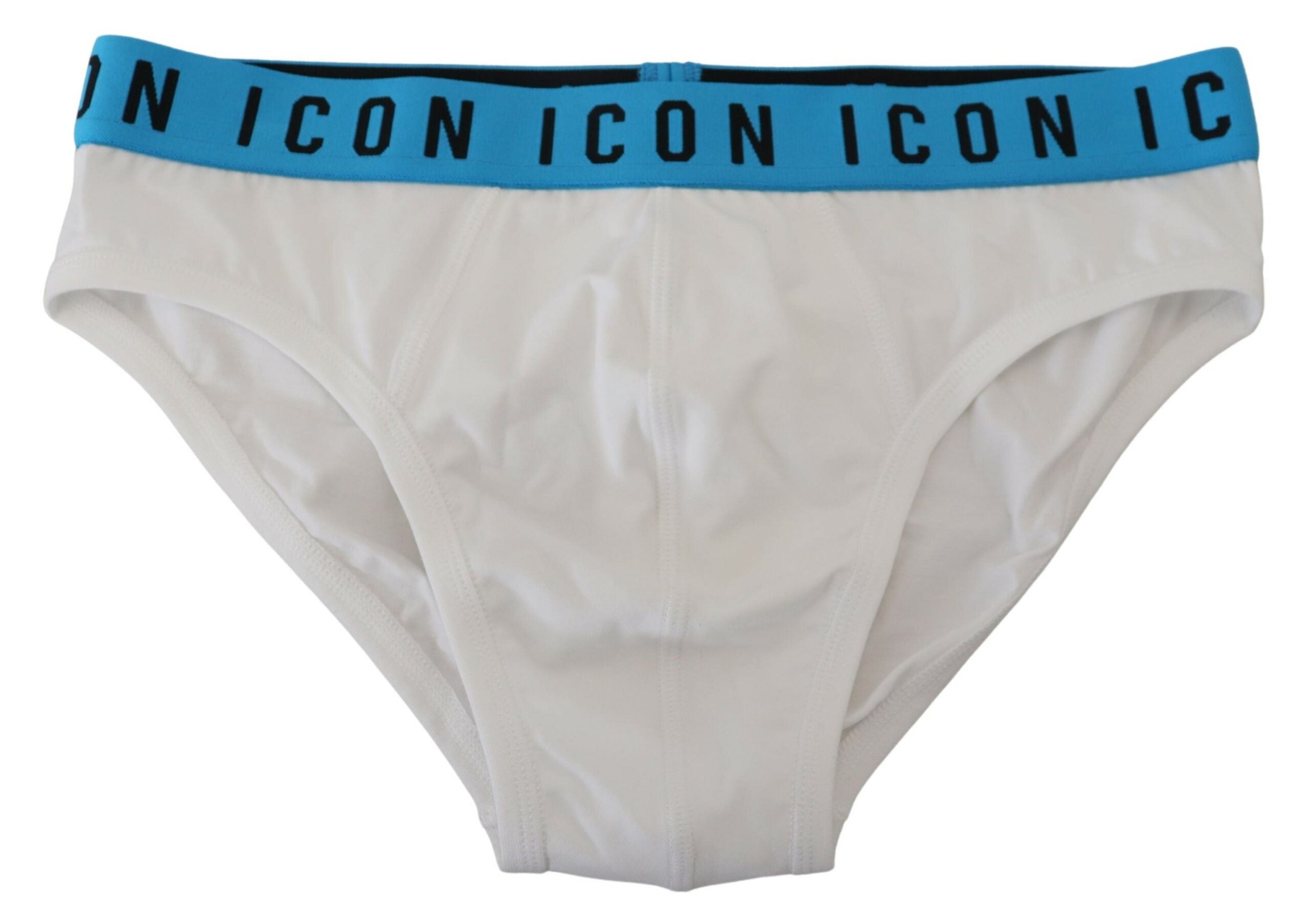 Weißer Baumwoll-Stretch-Slip mit Icon-Logo