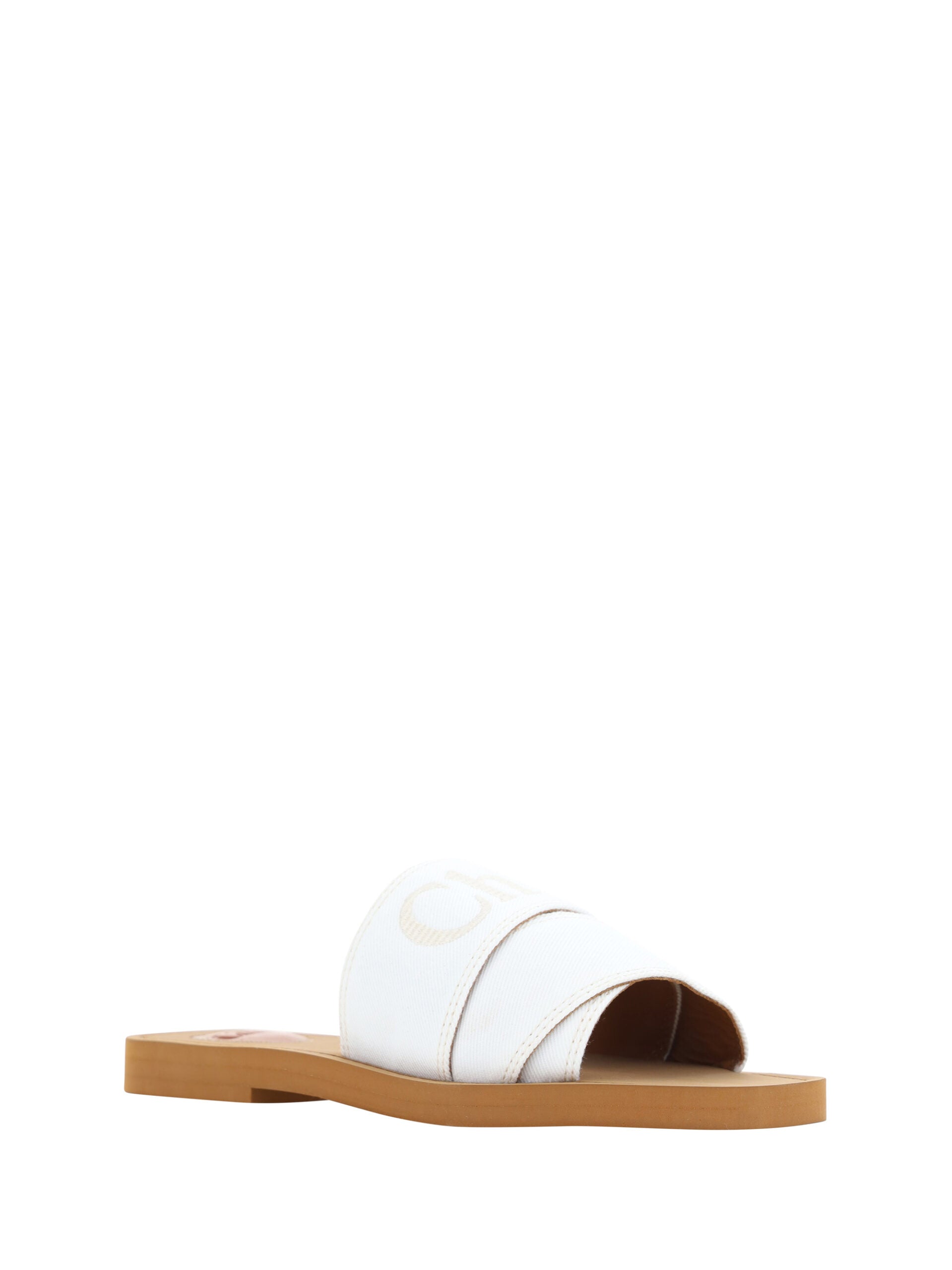Sandales Woody en coton blanc