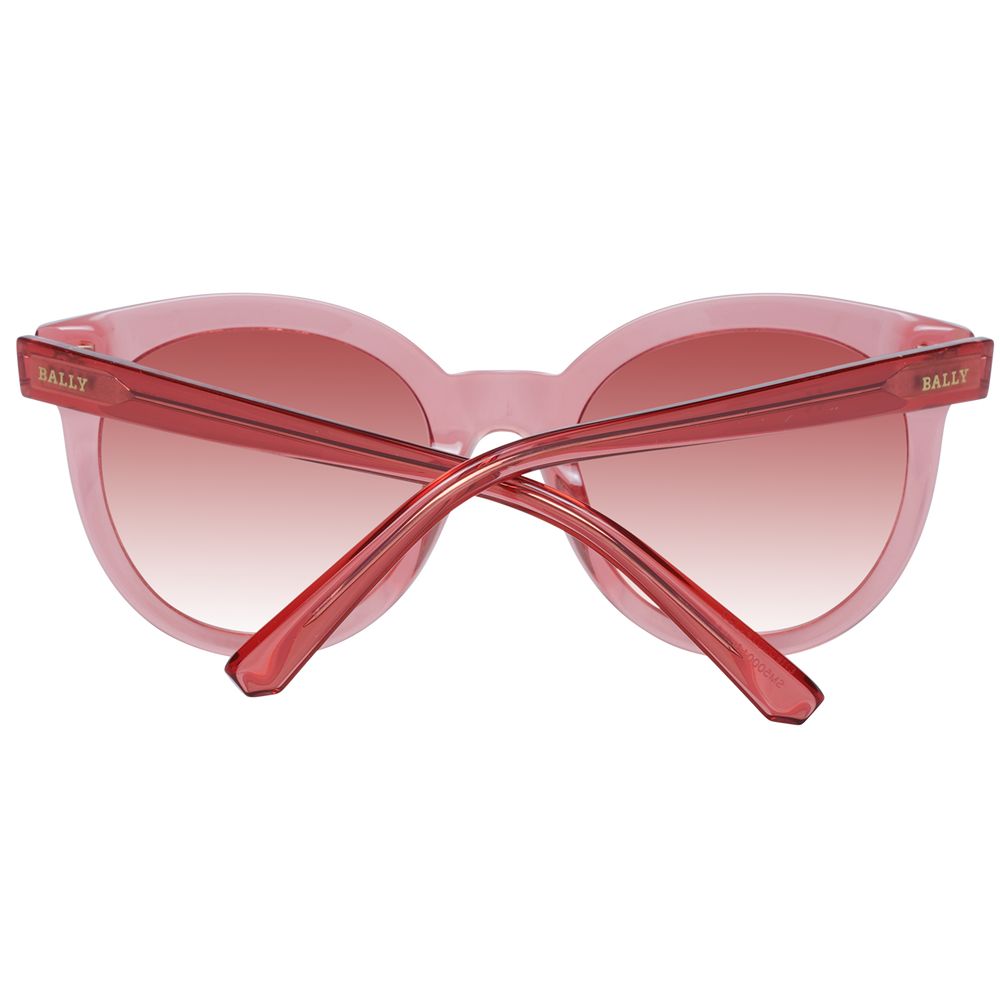 Red Synthetic Round Sunglasses with Gradient Lenses