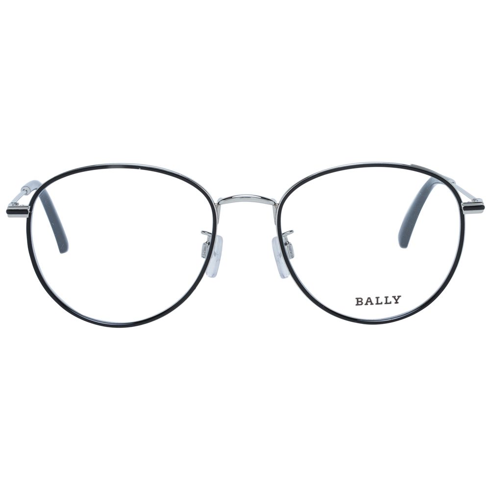 Black Synthetic Round Full-Rim Glasses by Bally