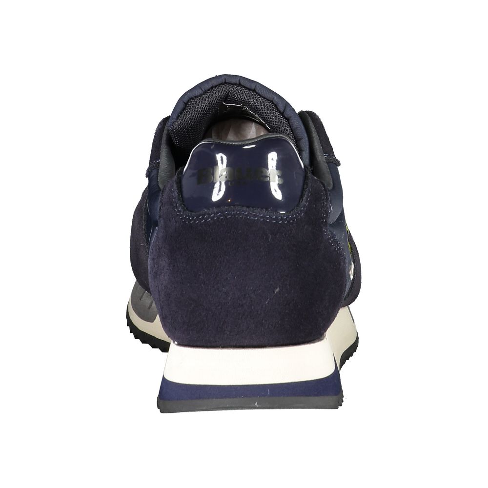 Blauer Synthetik-Sneaker mit Logo und Kontrastdetails