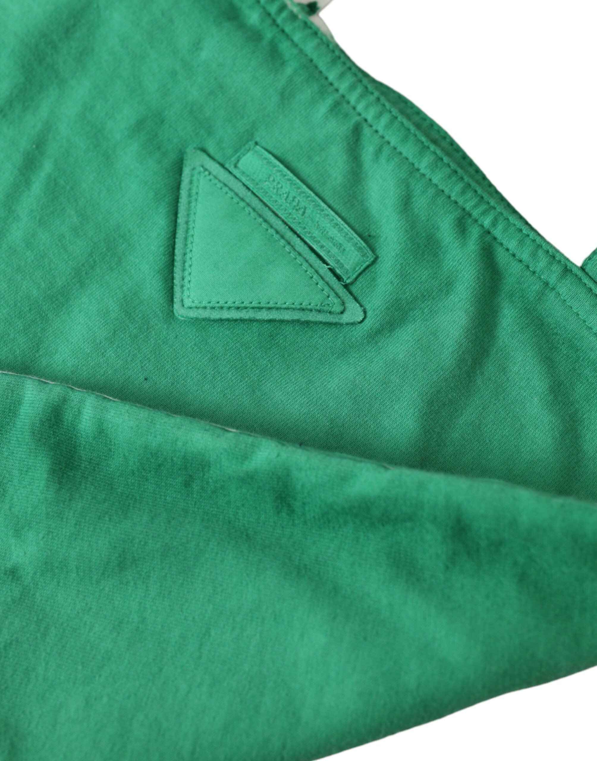 Green Synthetic Prada Logo Tote Bag