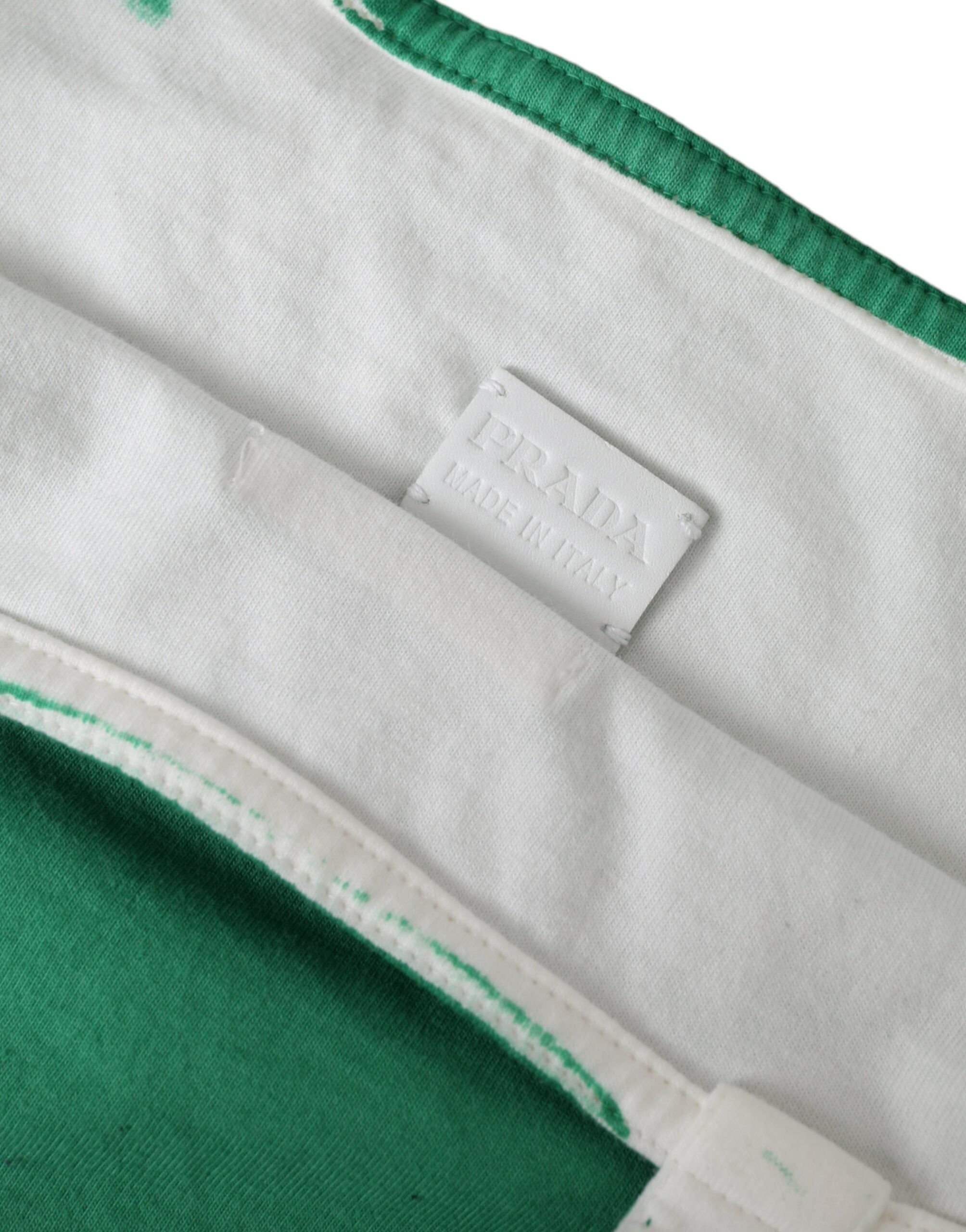 Green Synthetic Prada Logo Tote Bag
