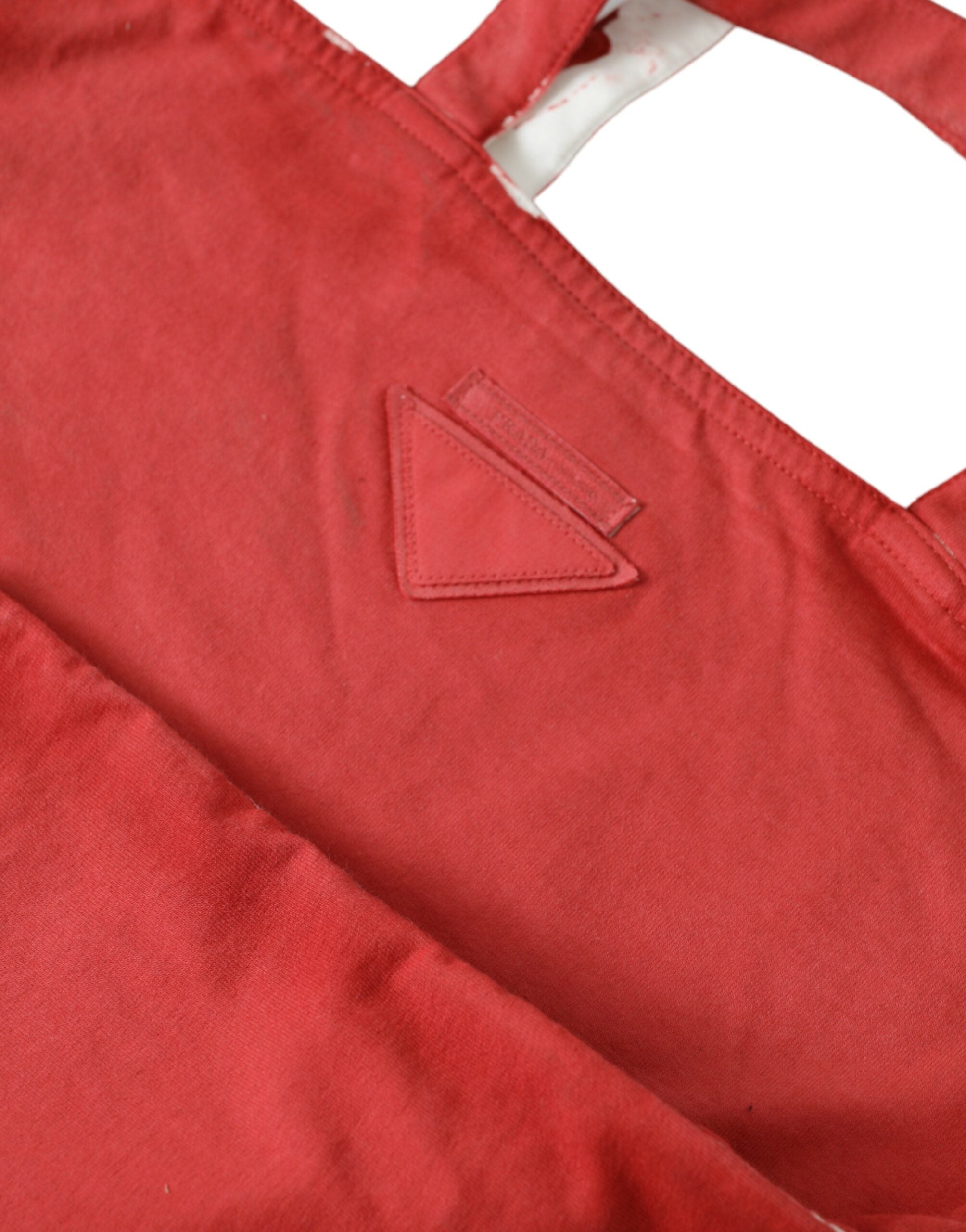 Sac cabas bandoulière en tissu jersey rouge avec logo