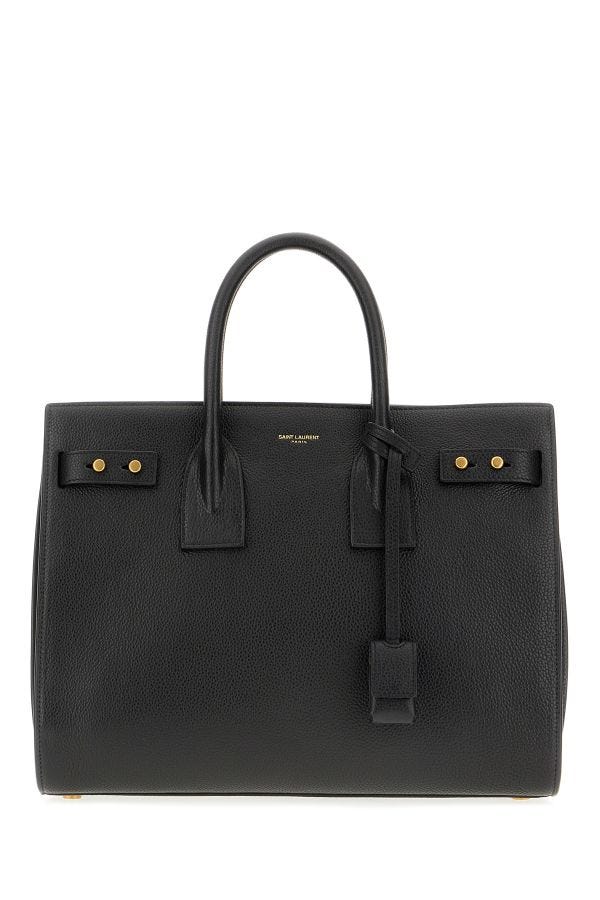 Schwarze Lederhandtasche Sac De Jour mit abnehmbarem Riemen