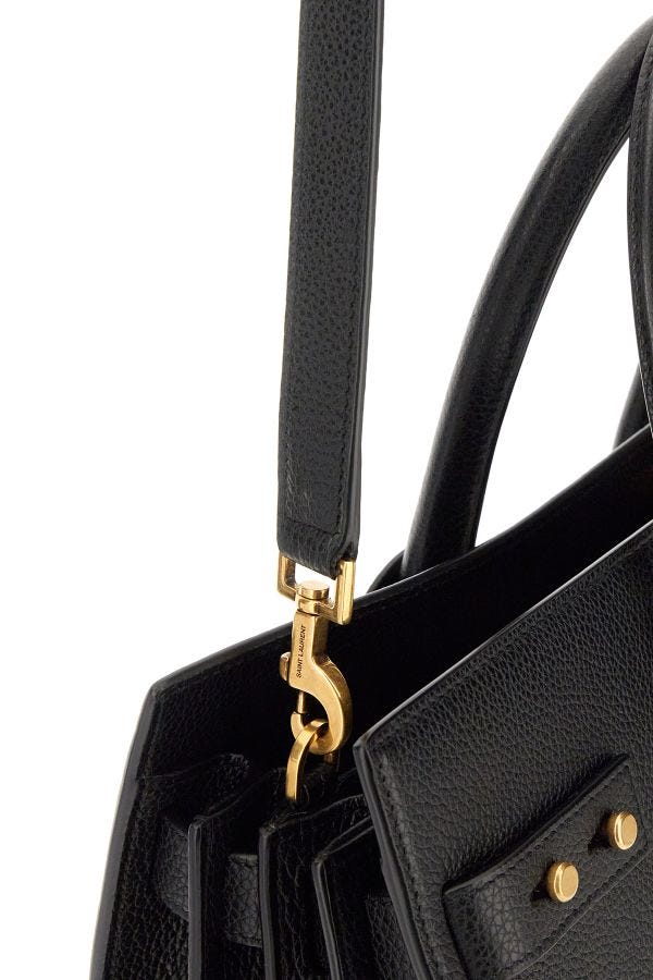 Saint Laurent Schwarze Sac De Jour Handtasche aus Kalbsleder