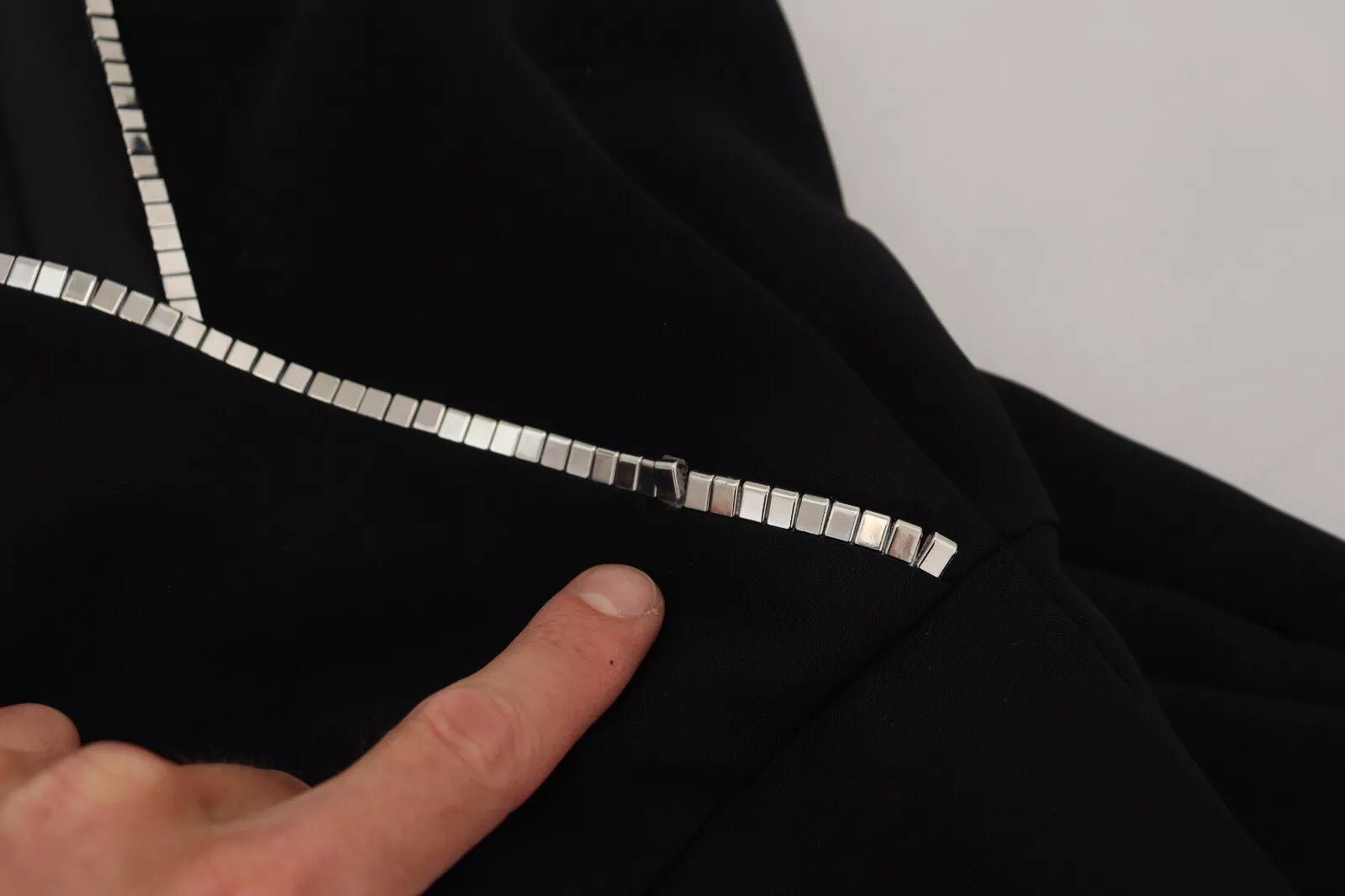 Black Synthetic Sleeveless V-Neck Embellished Jumpsuit