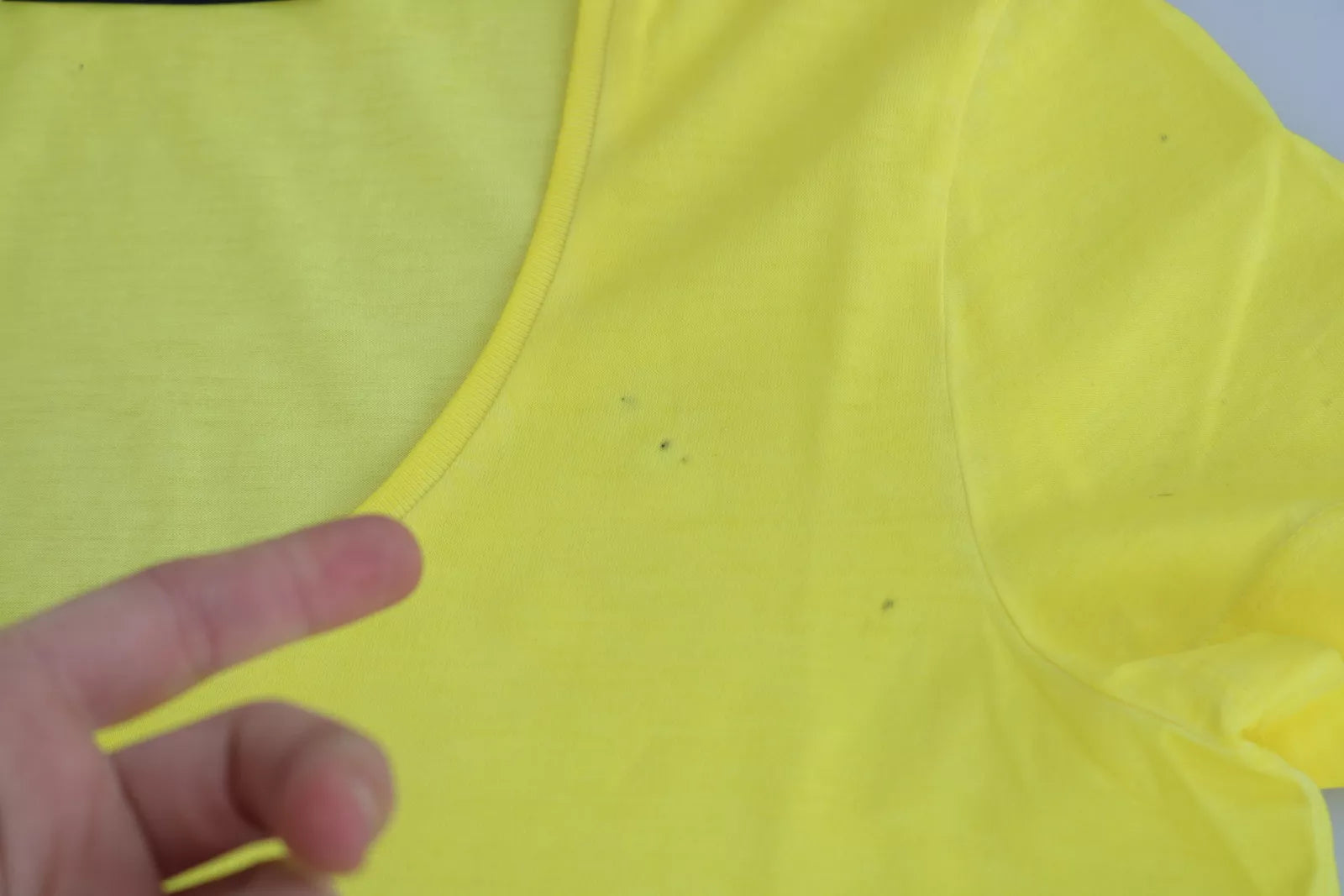 Yellow Cotton Blouse with Round Neck and Short Sleeves
