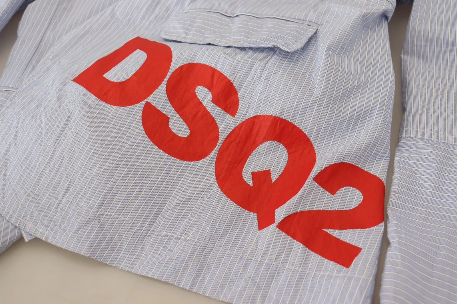 Blauer gestreifter, einreihiger Blazer von DSQUARED2