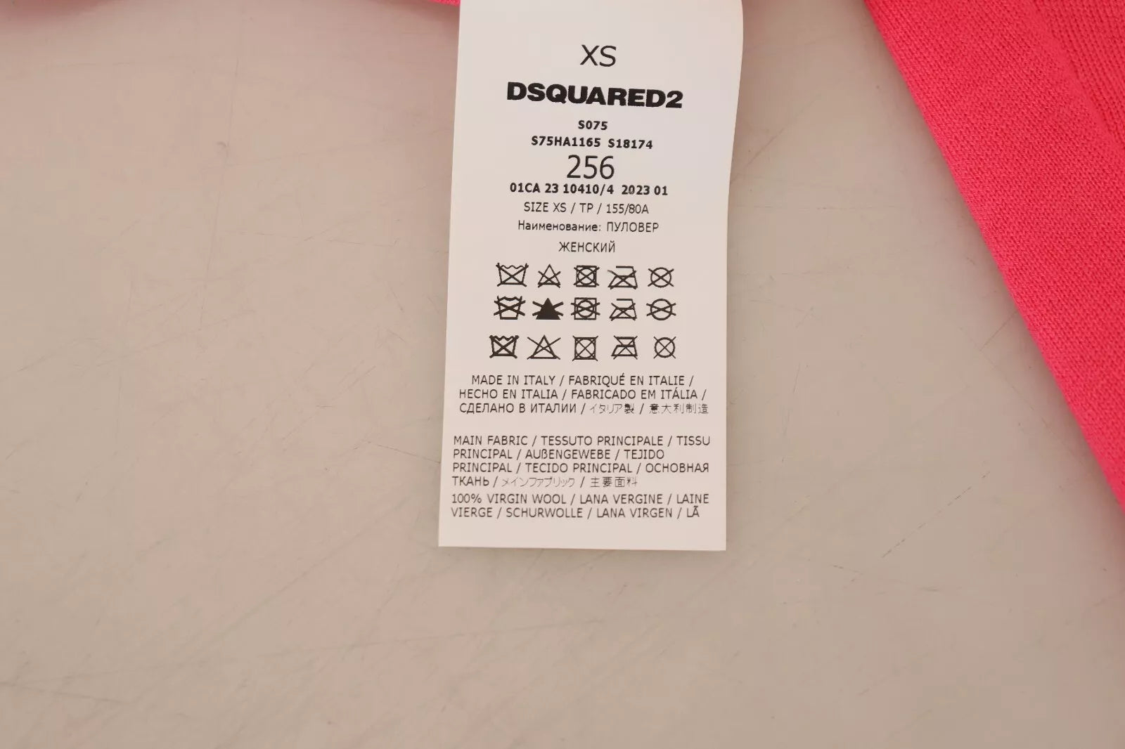Pinker Rollkragenpullover aus Wolle, Langarm, Casual von DSQUARED2