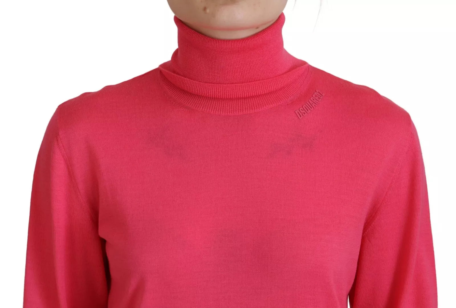 Pinker Rollkragenpullover aus Wolle, Langarm, Casual von DSQUARED2