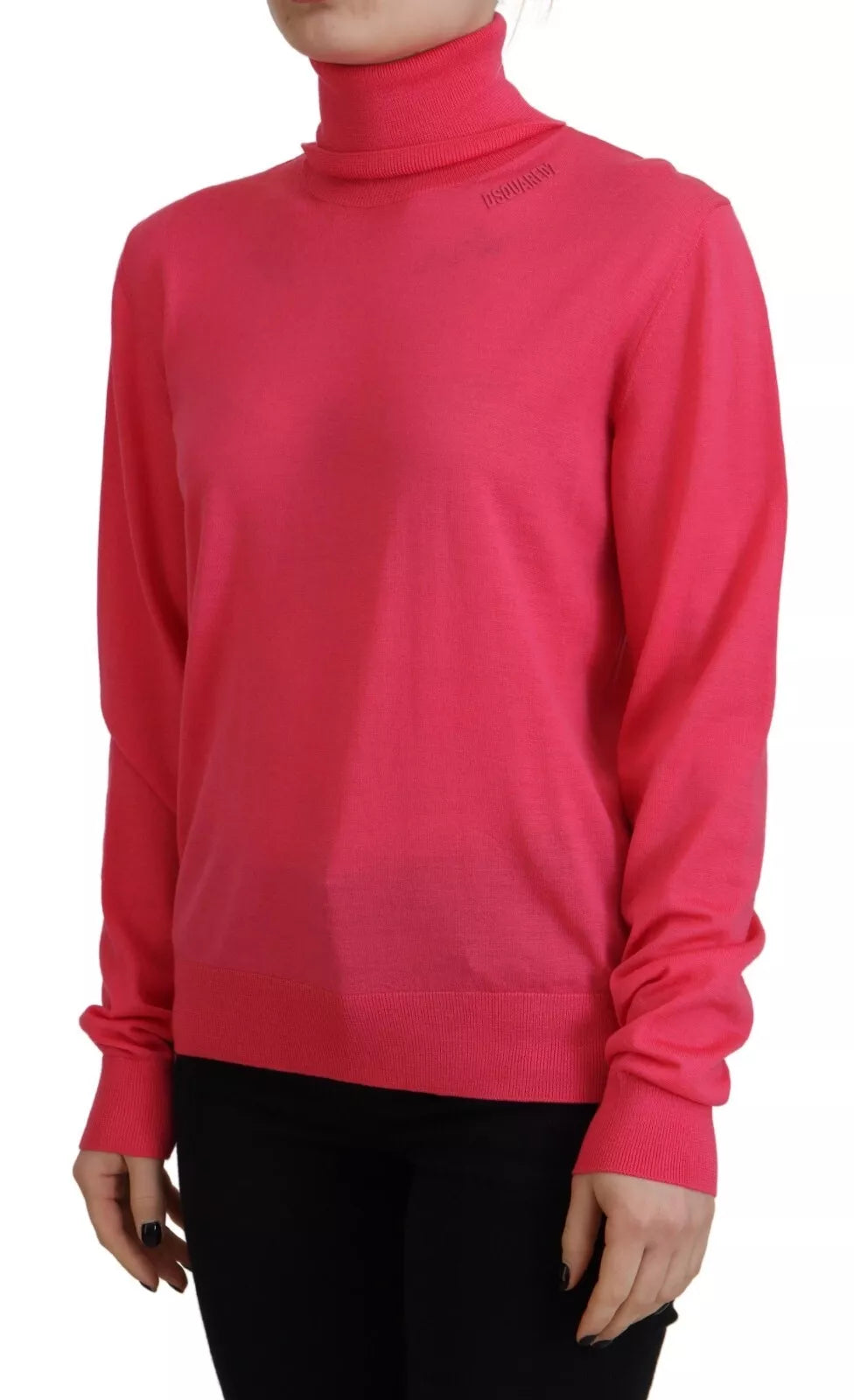 Pinker Rollkragenpullover aus Wolle, Langarm, Casual von DSQUARED2