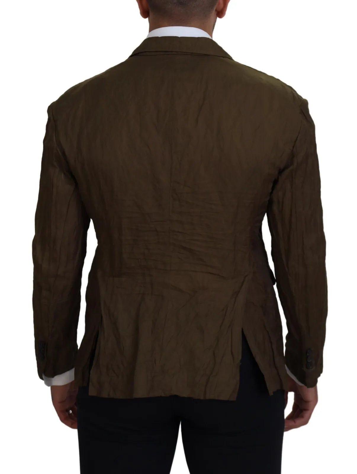Veste blazer verte à simple boutonnage pour homme