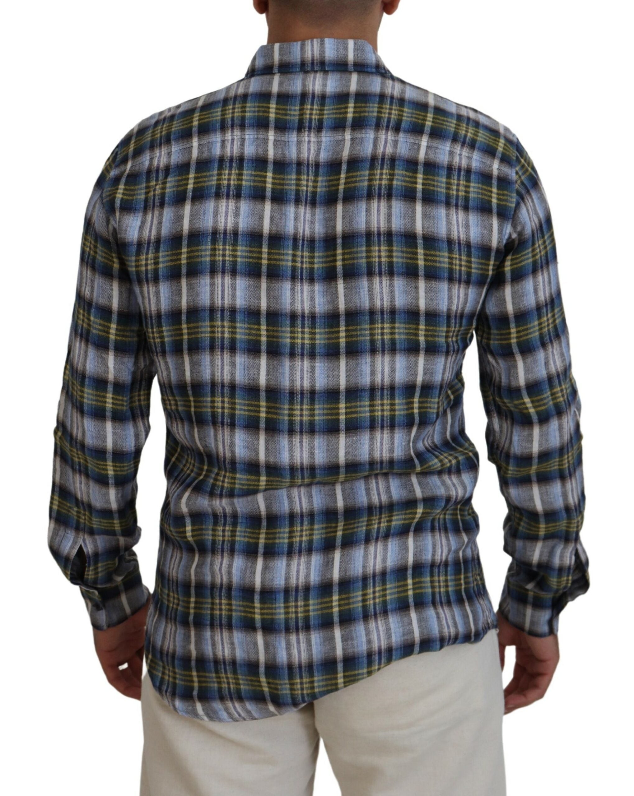 Chemise décontractée à manches longues à carreaux multicolores Dsquared² pour homme