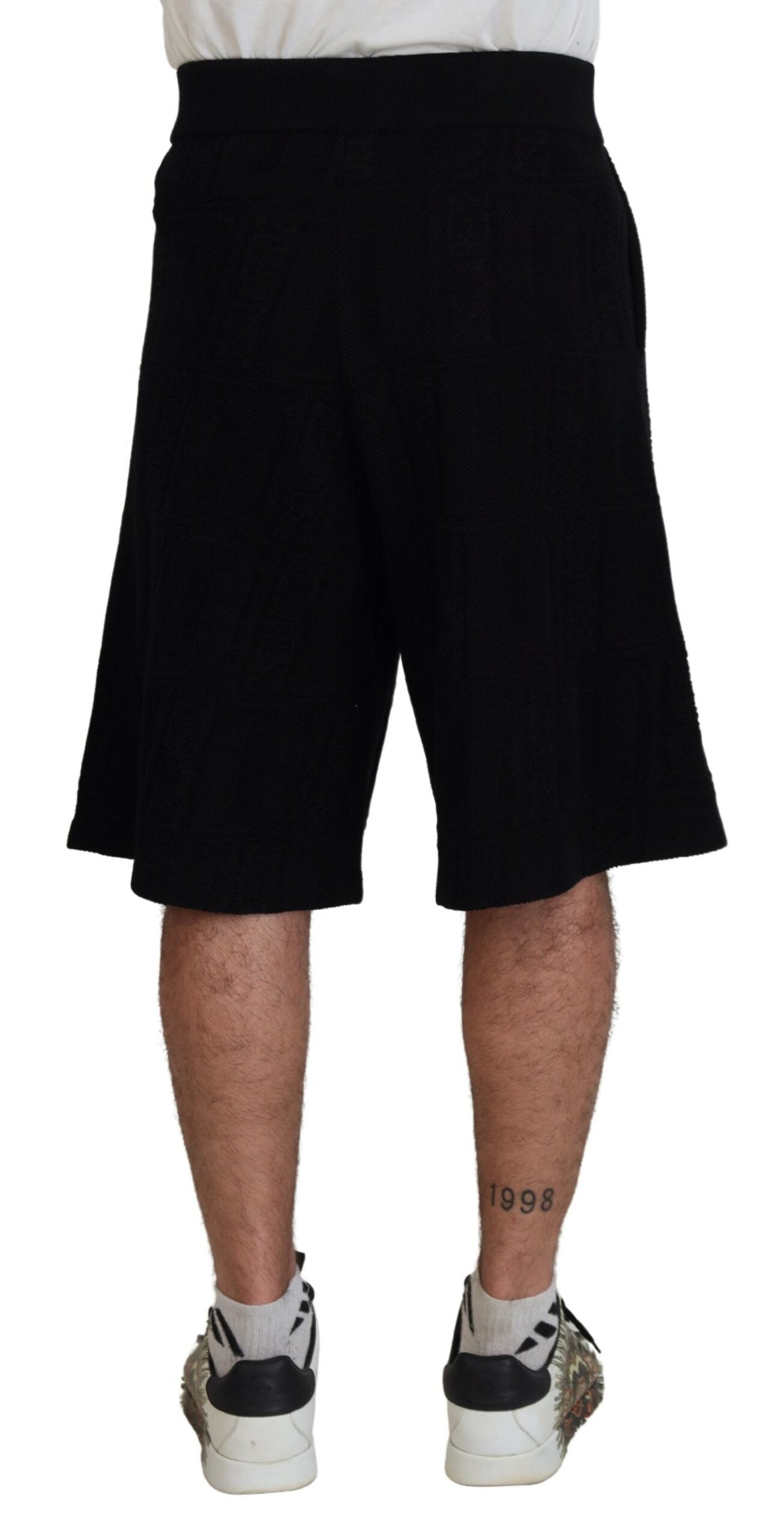 Bermuda noir uni à enfiler pour homme