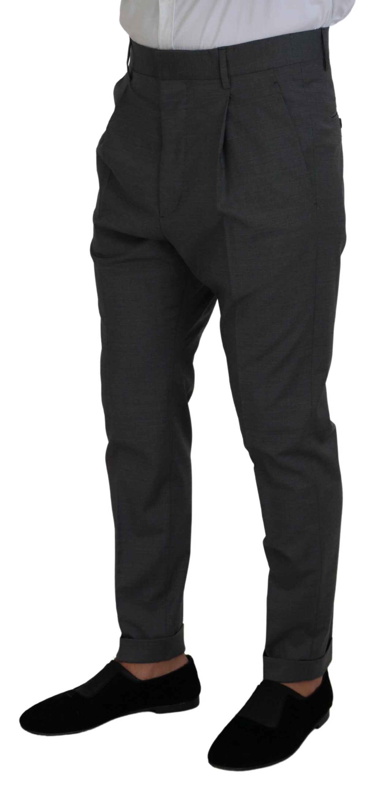 Costume CIPRO deux pièces en laine grise à simple boutonnage