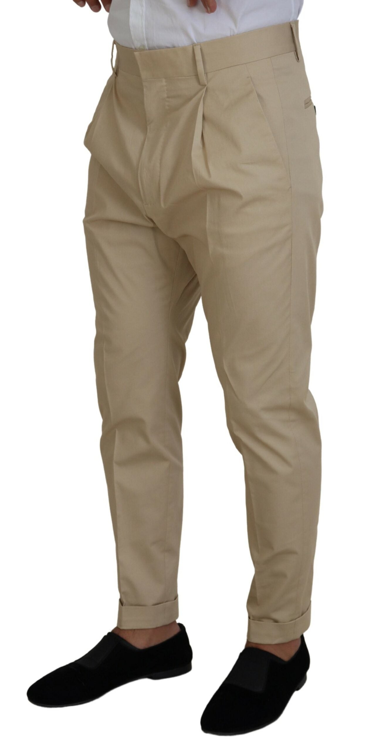 Costume CIPRO beige en coton à simple boutonnage, deux pièces