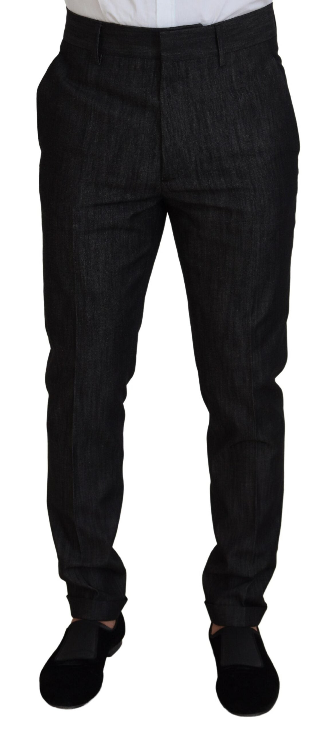 Costume MIAMI deux pièces en coton noir à simple boutonnage