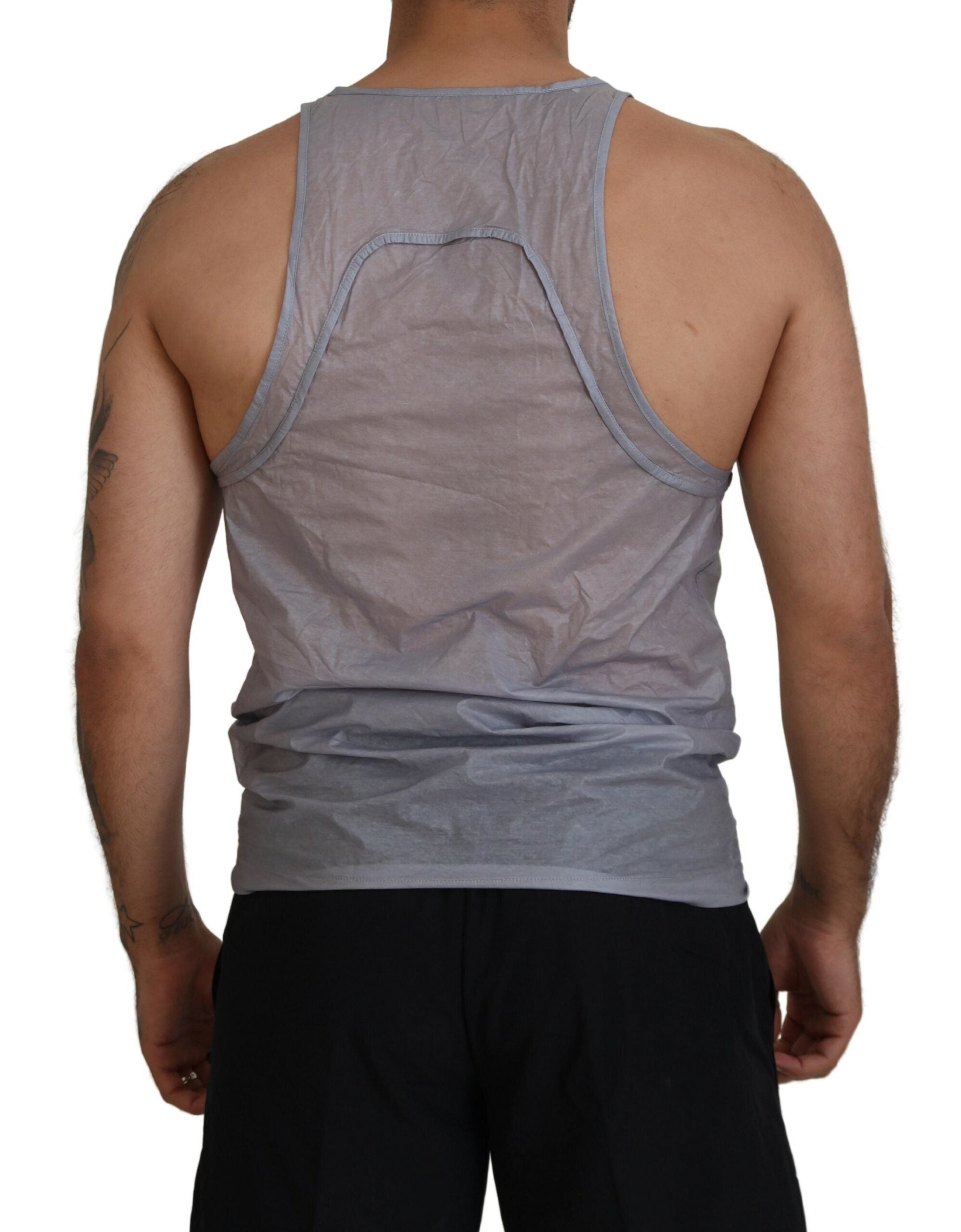 Débardeur sans manches en coton gris clair pour homme