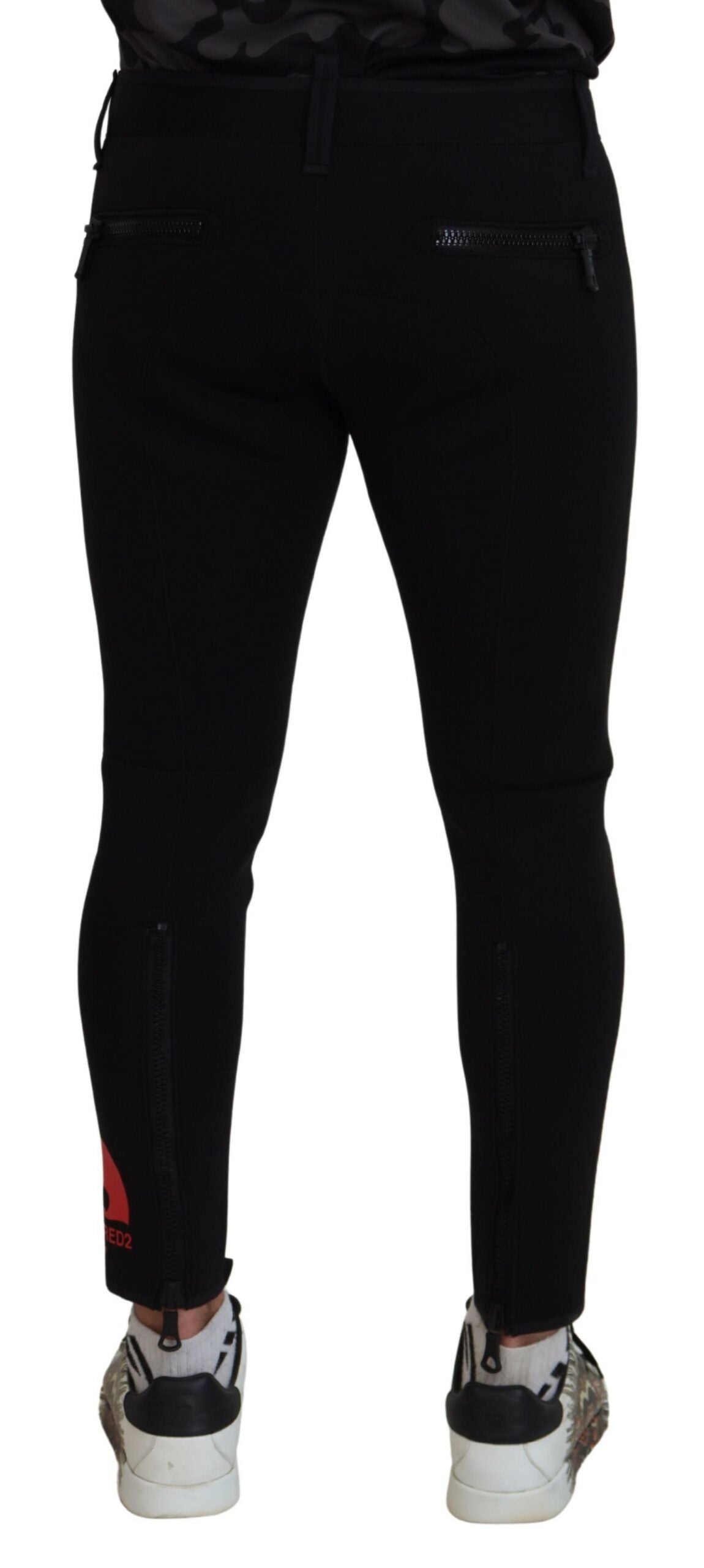 Pantalon slim en polyamide imprimé logo