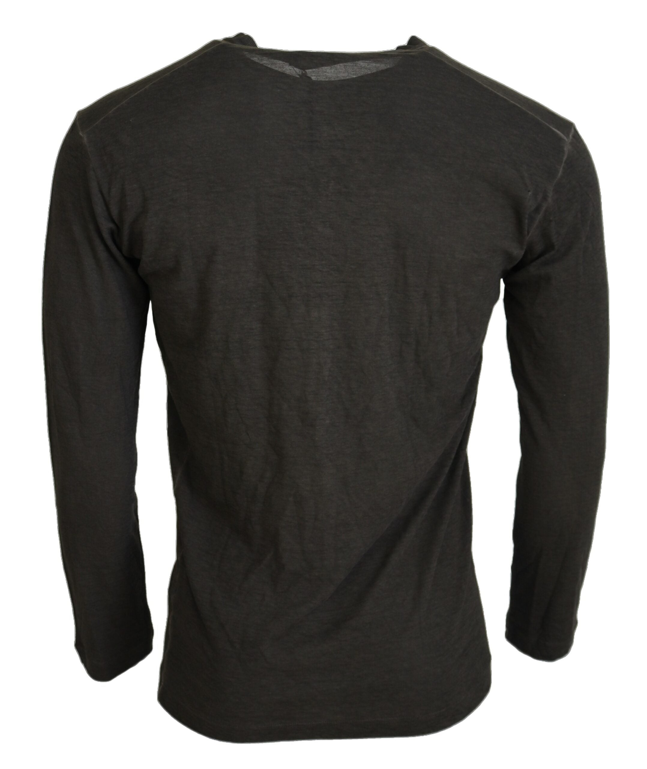 Pull-over gris en coton et lin à manches longues