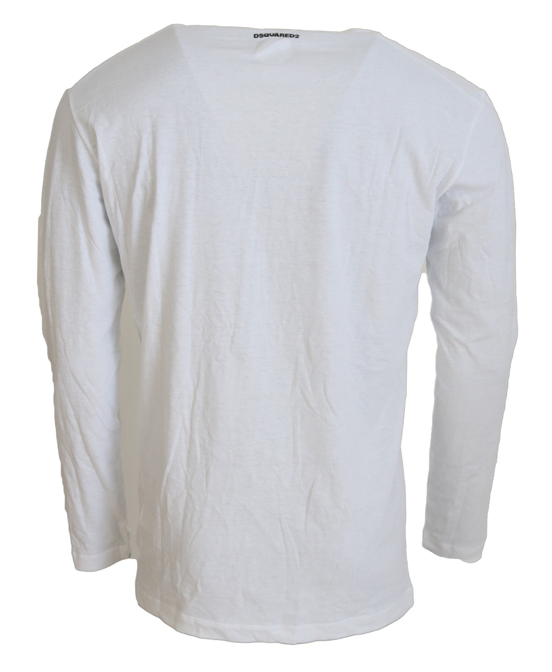 Pull-over blanc en coton et lin à manches longues
