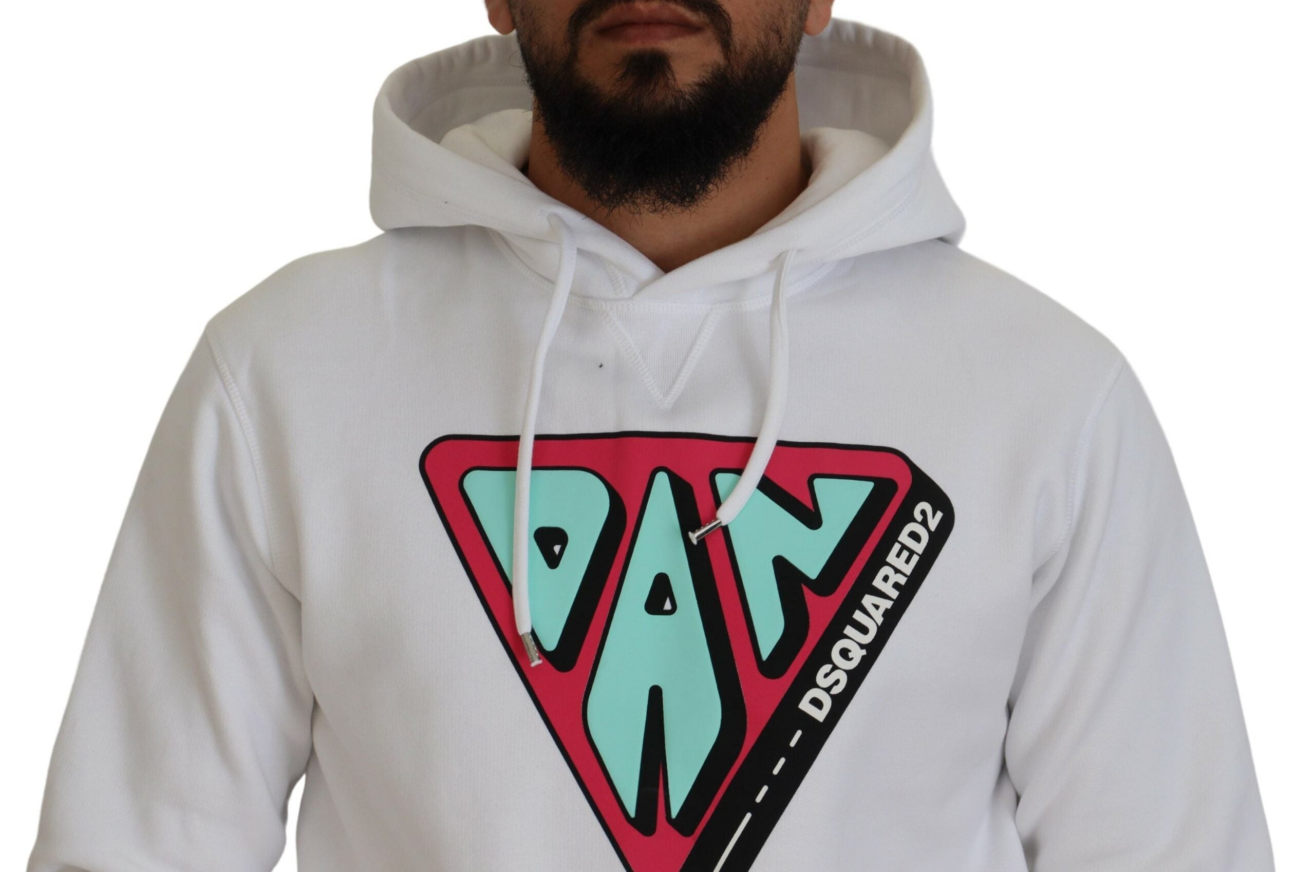 Sweat-shirt Dsquared² en coton blanc à capuche imprimé
