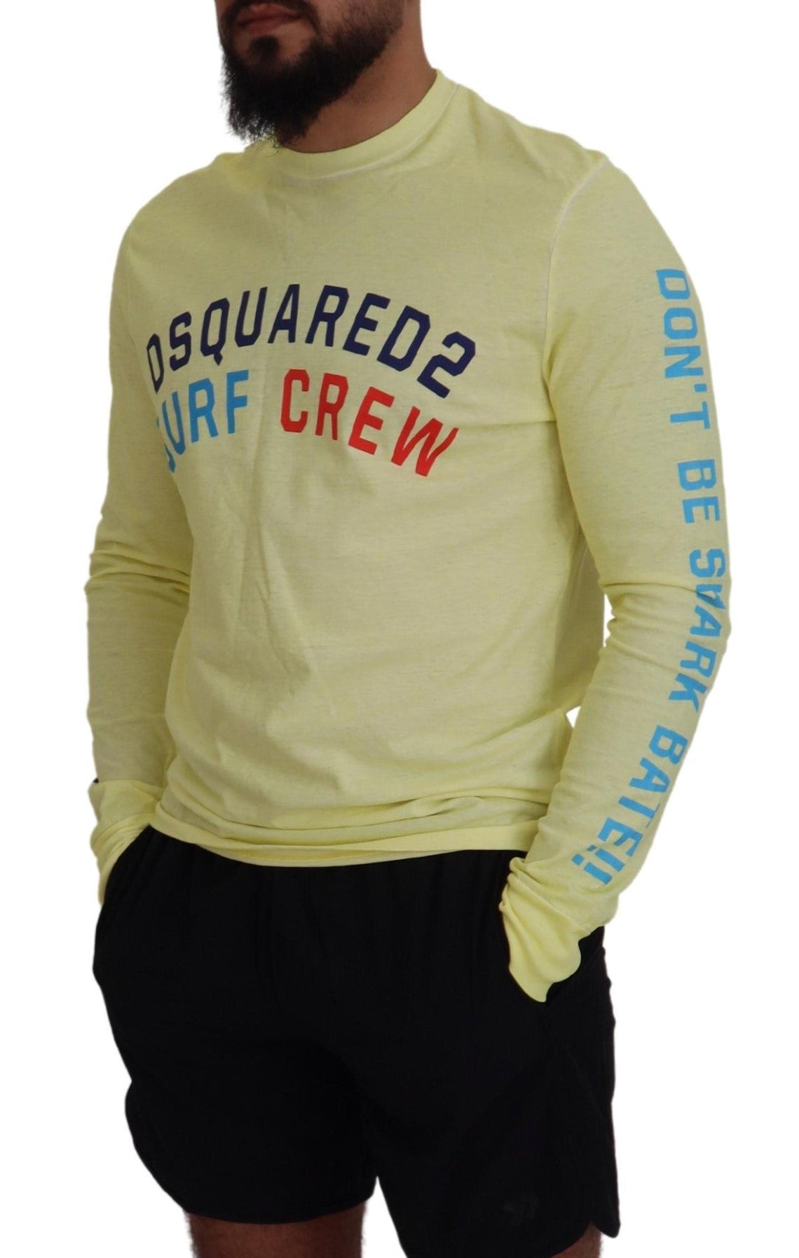 T-shirt à manches longues imprimé jaune coloré