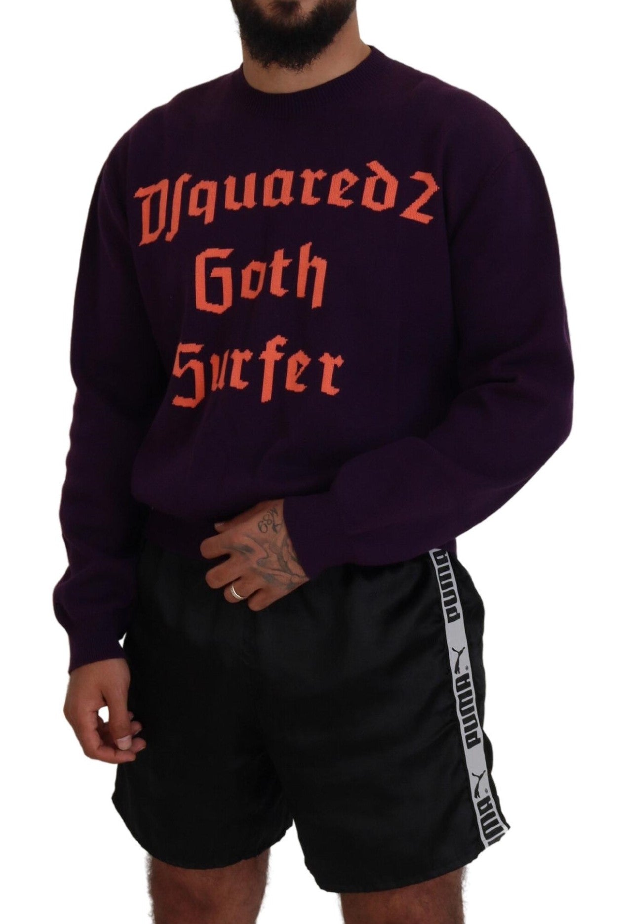 Pull homme Dsquared² en coton violet imprimé