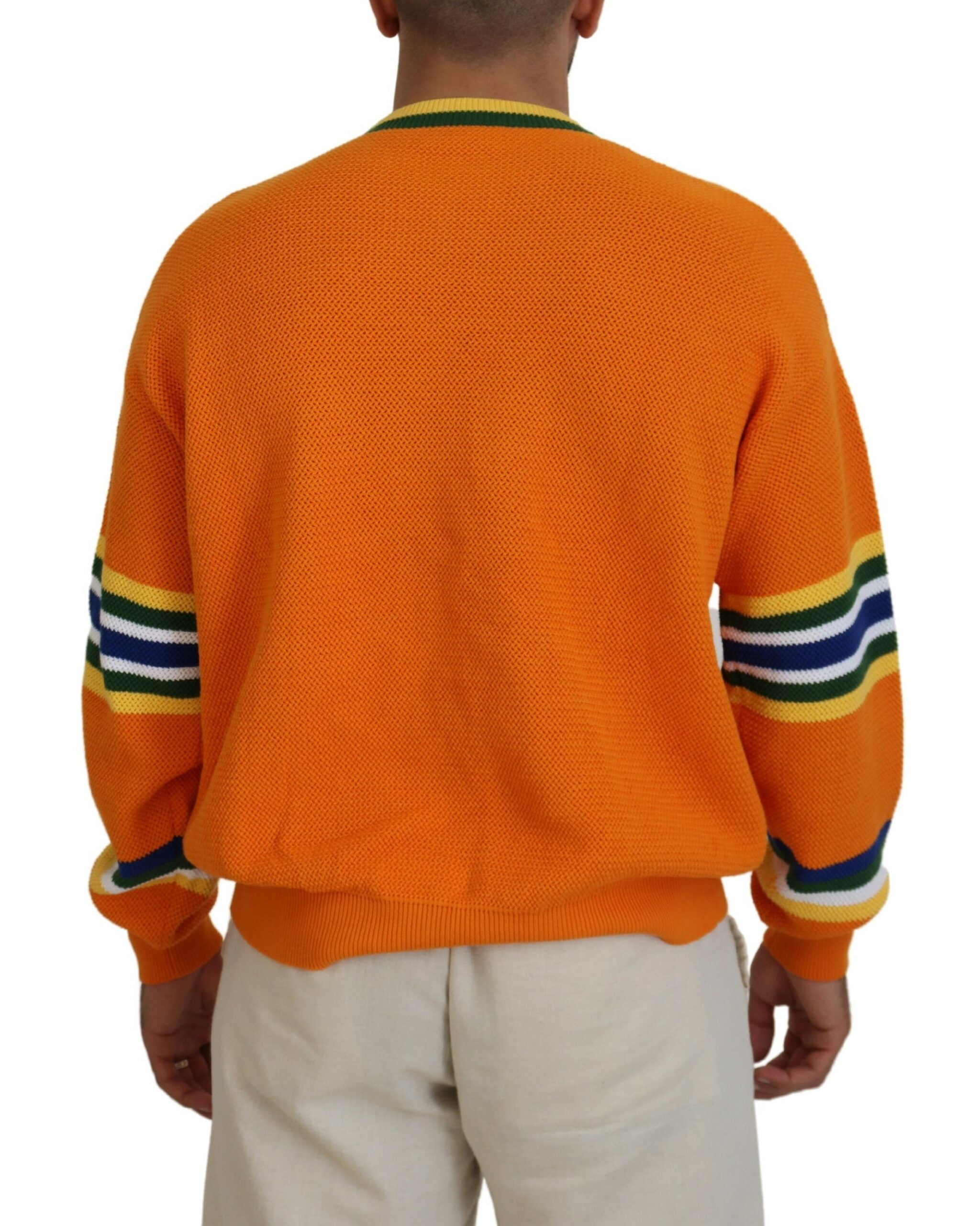 Pull-over Dsquared² homme à manches longues imprimé orange