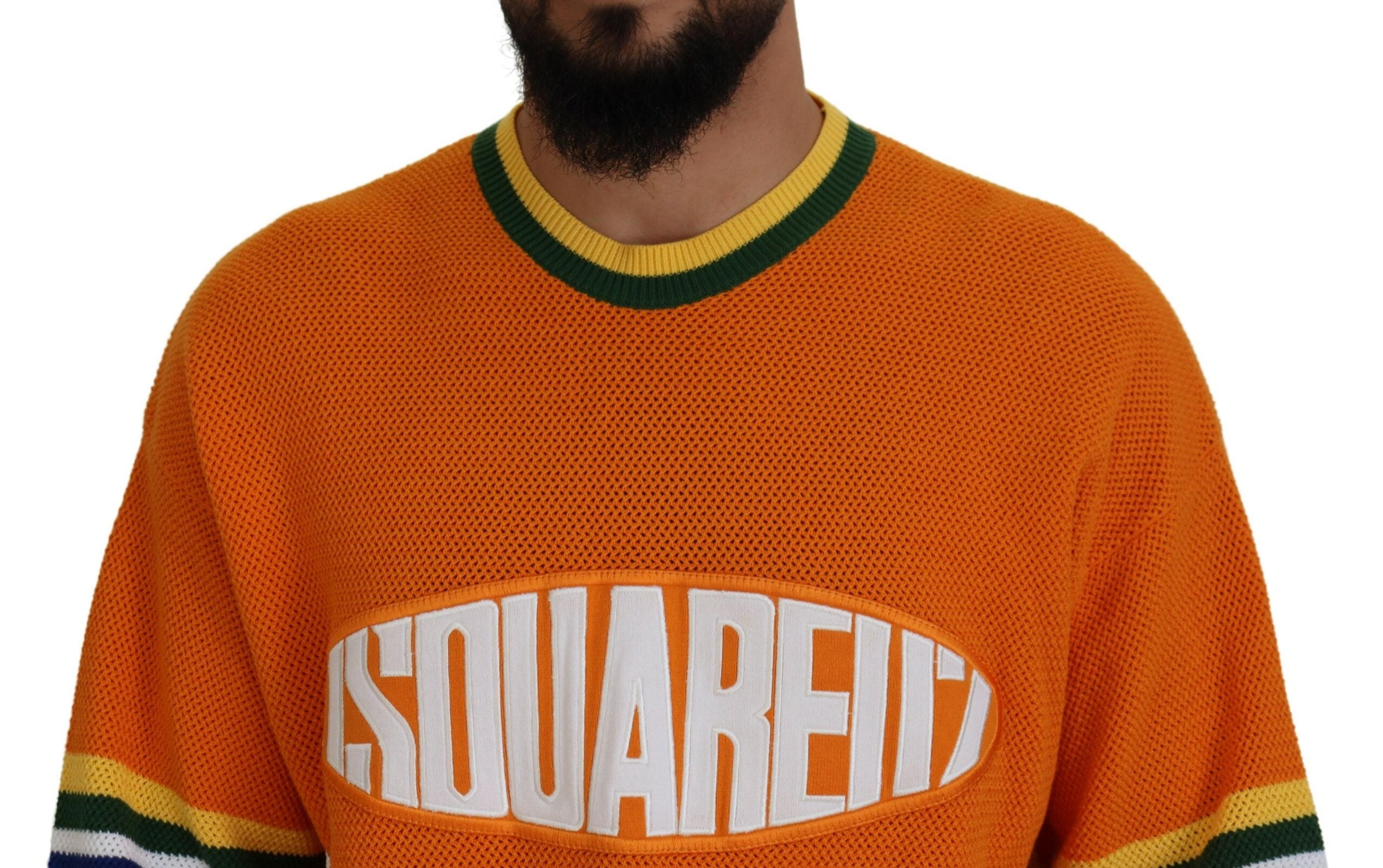 Pull-over Dsquared² homme à manches longues imprimé orange
