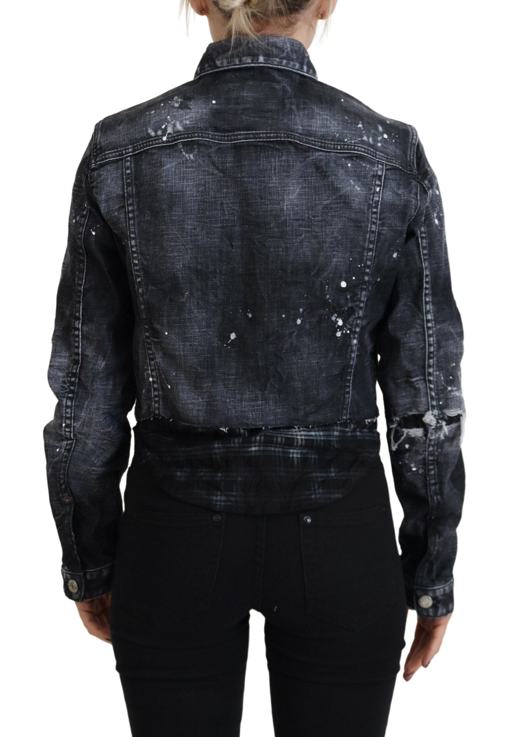 Veste en jean Dsquared² en coton gris délavé vieilli