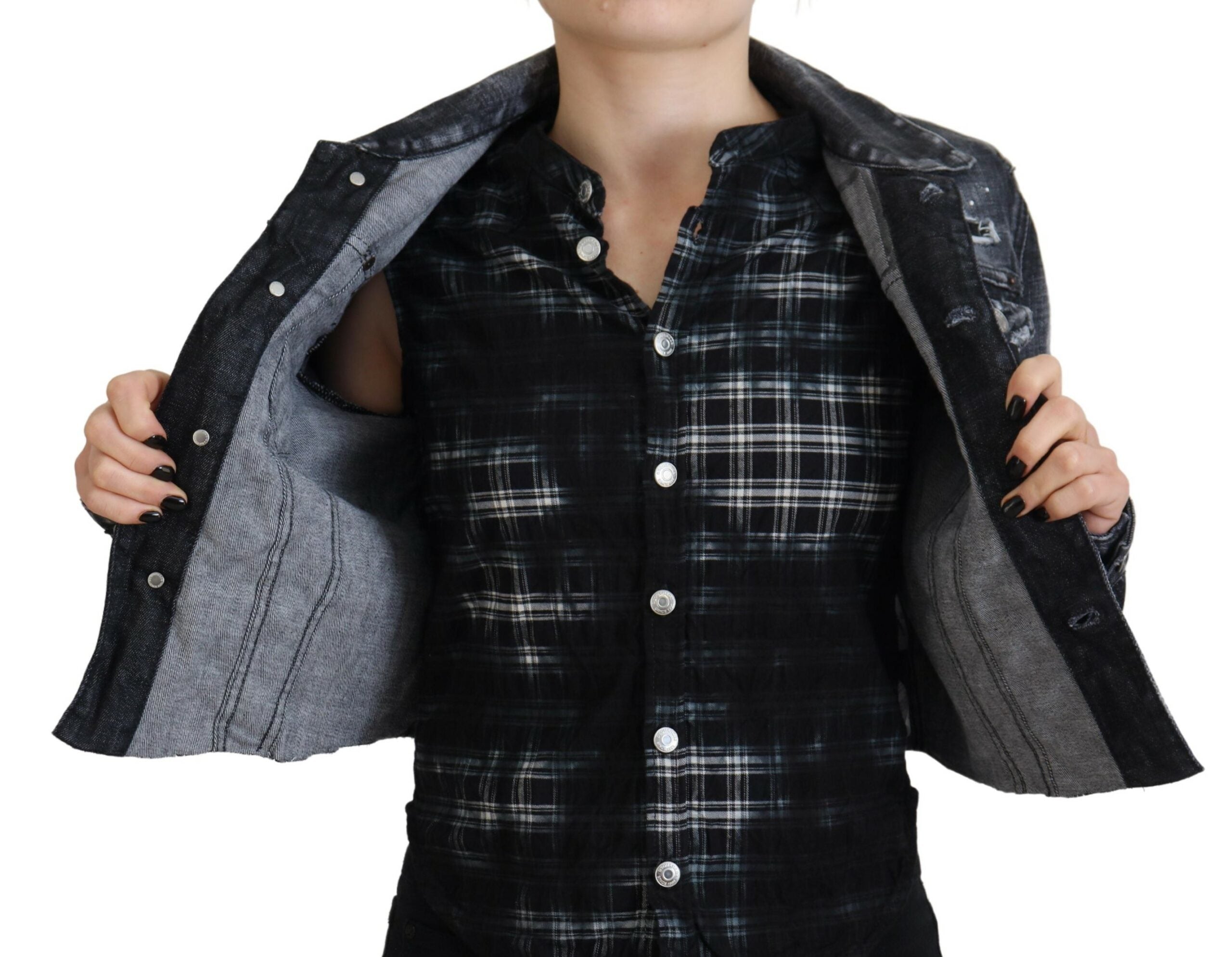 Veste en jean Dsquared² en coton gris délavé vieilli