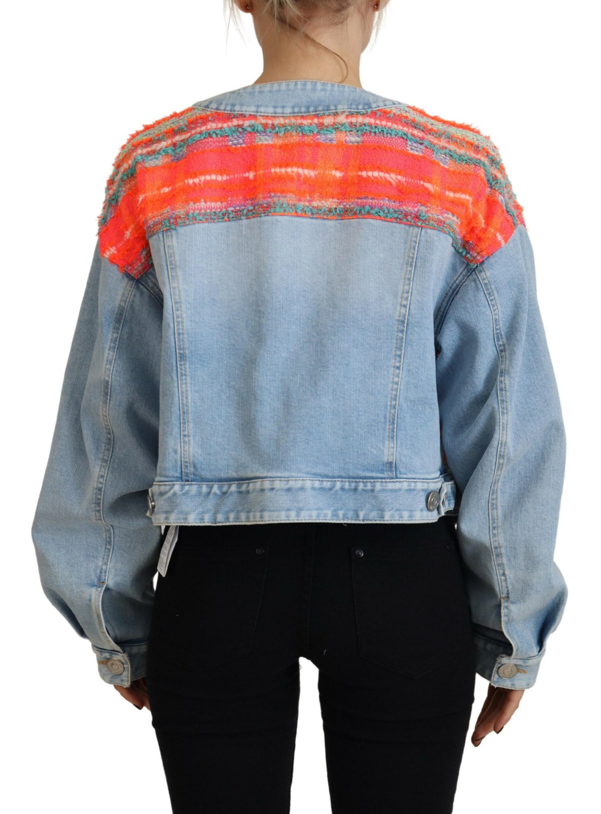 Dsquared² Orange-Blaue Jeansjacke mit Knopfleiste