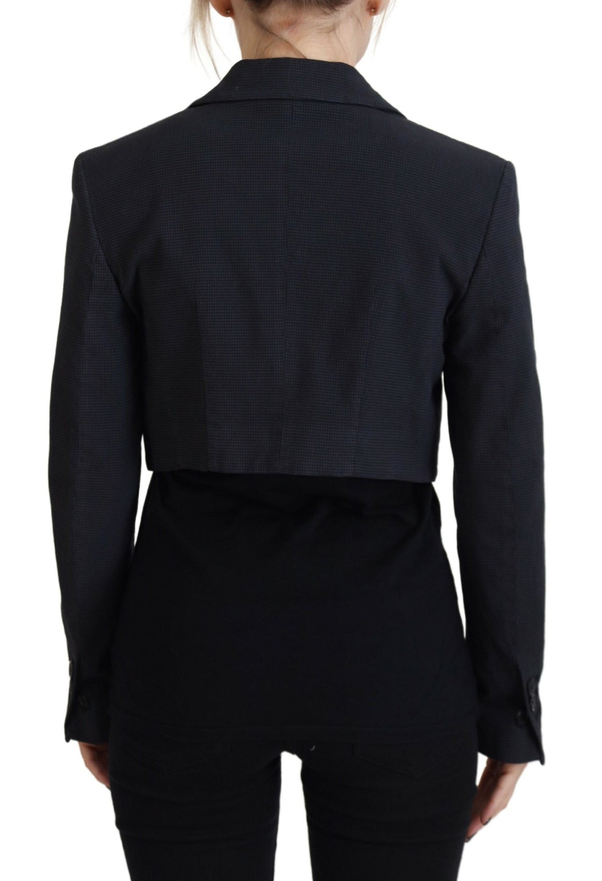 Dsquared² Schwarzer Cropped Blazer aus Baumwolle mit Knöpfen