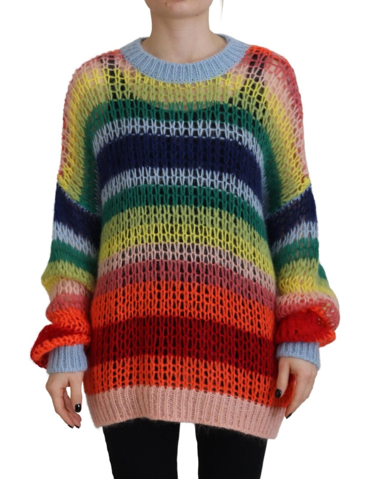 Multicolor Wool Mohair Crewneck Sweater