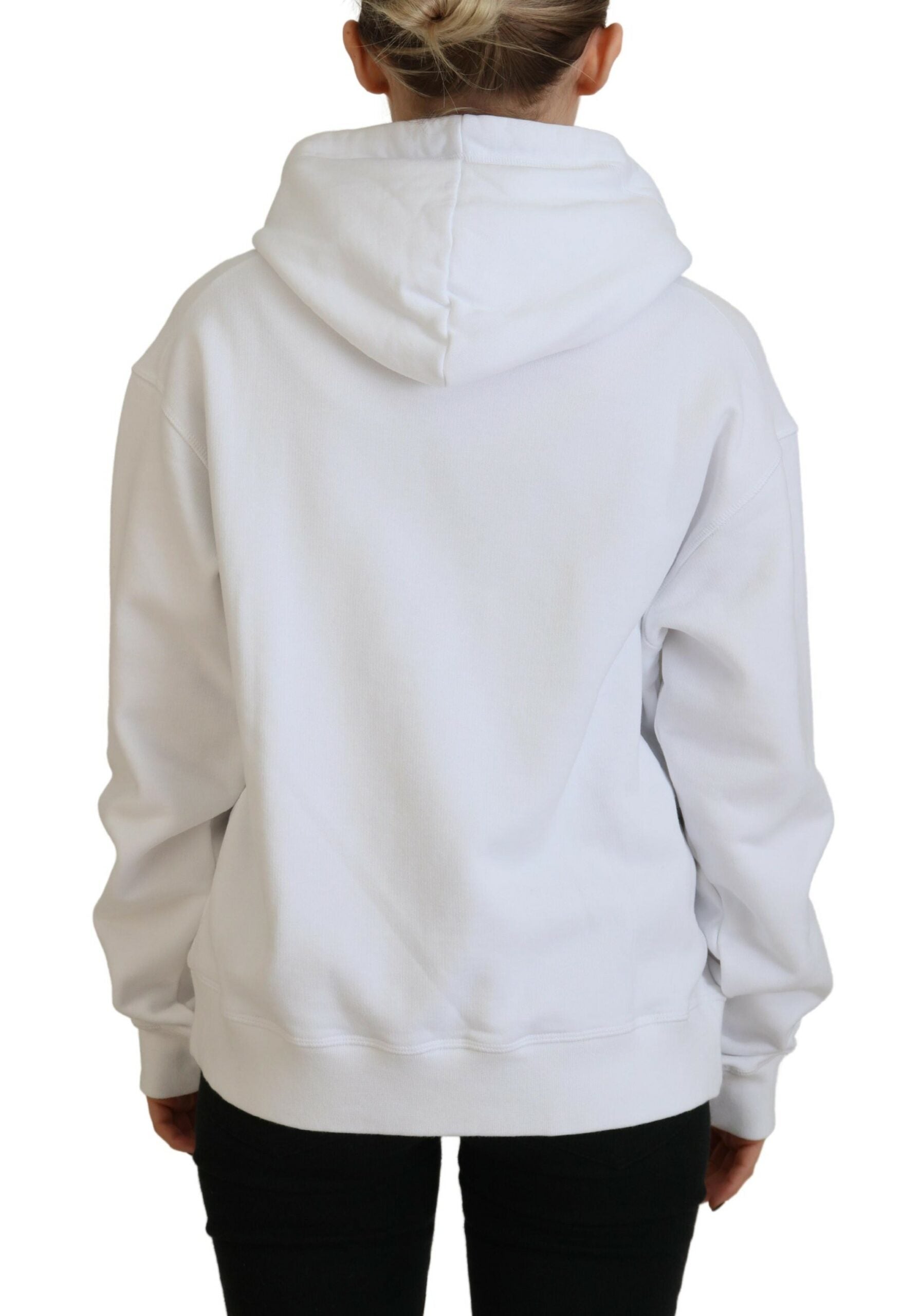 Sweat à capuche en coton avec logo blanc