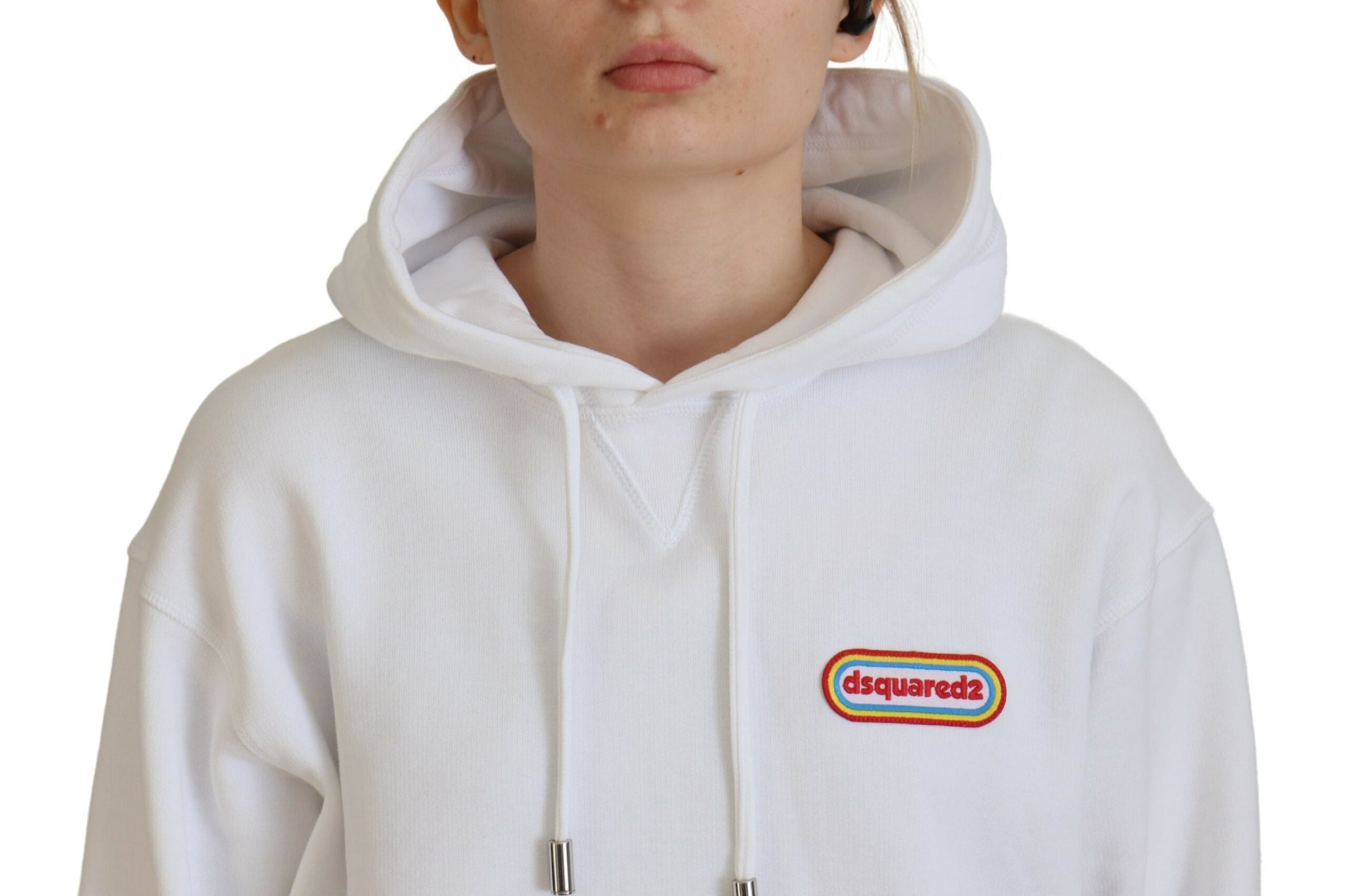Sweat à capuche en coton avec logo blanc